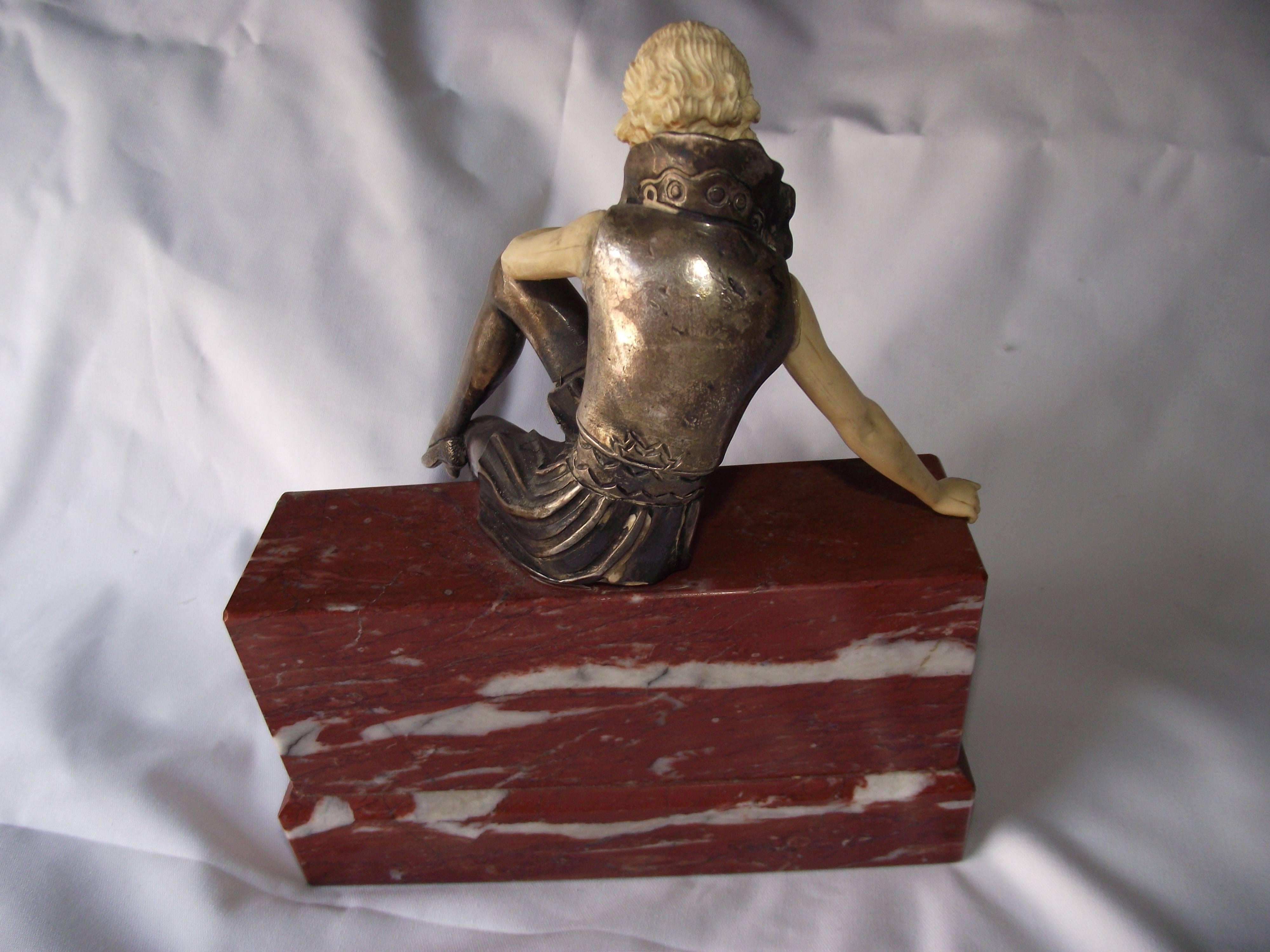 German Girl on Wall after Ferdinand Preiss, Art Deco Bronze Sculpture