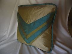 Art Deco Throw Pillow, Original Designed Throw Pillow, Blue and Green Pillow