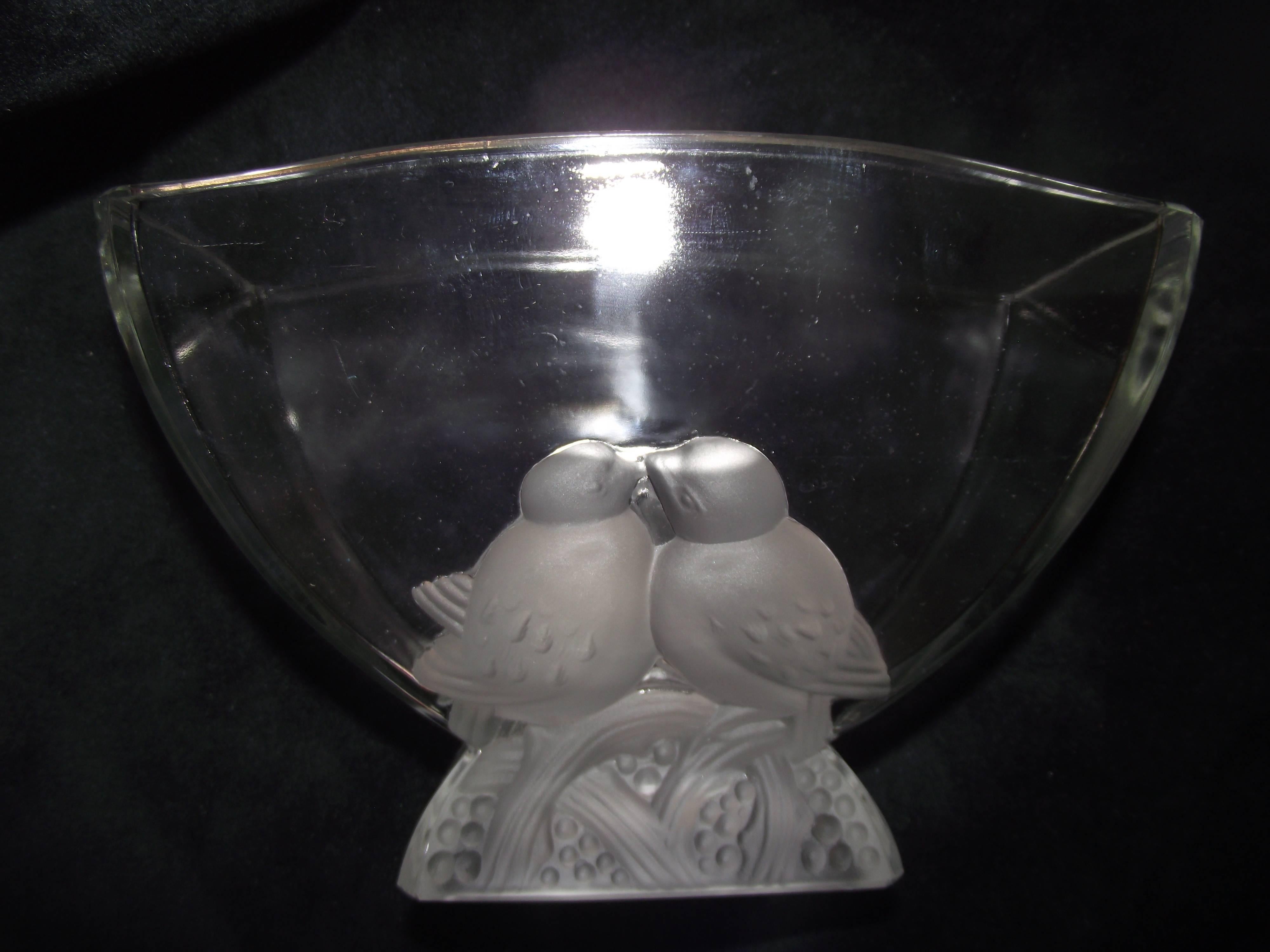 Love Bird Art Deco Vase, Signed by Verlys, Valentine or Wedding Gift 1