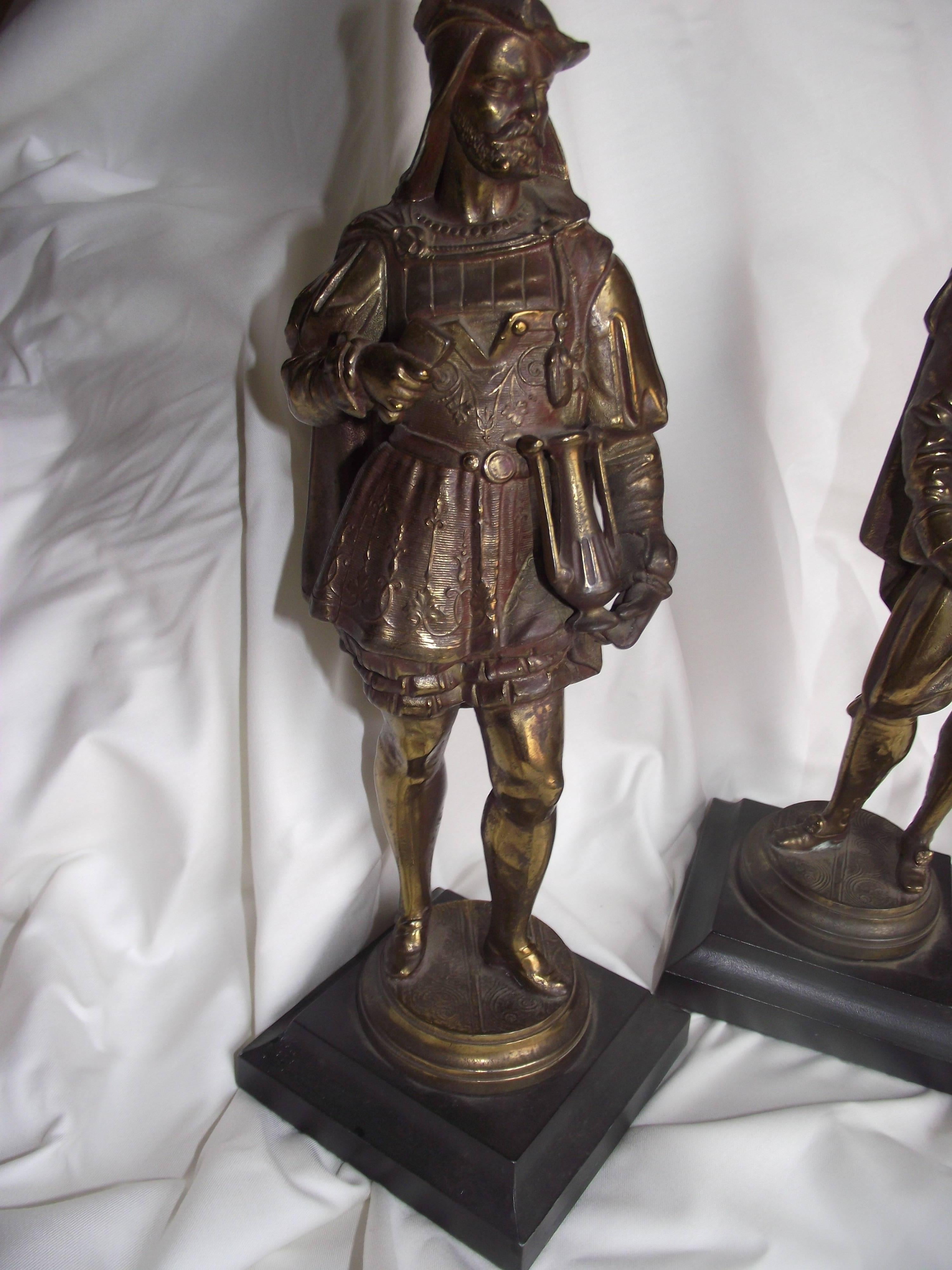 Unknown Sculptures of 18th Century Men, Bronze Finish Spectre For Sale