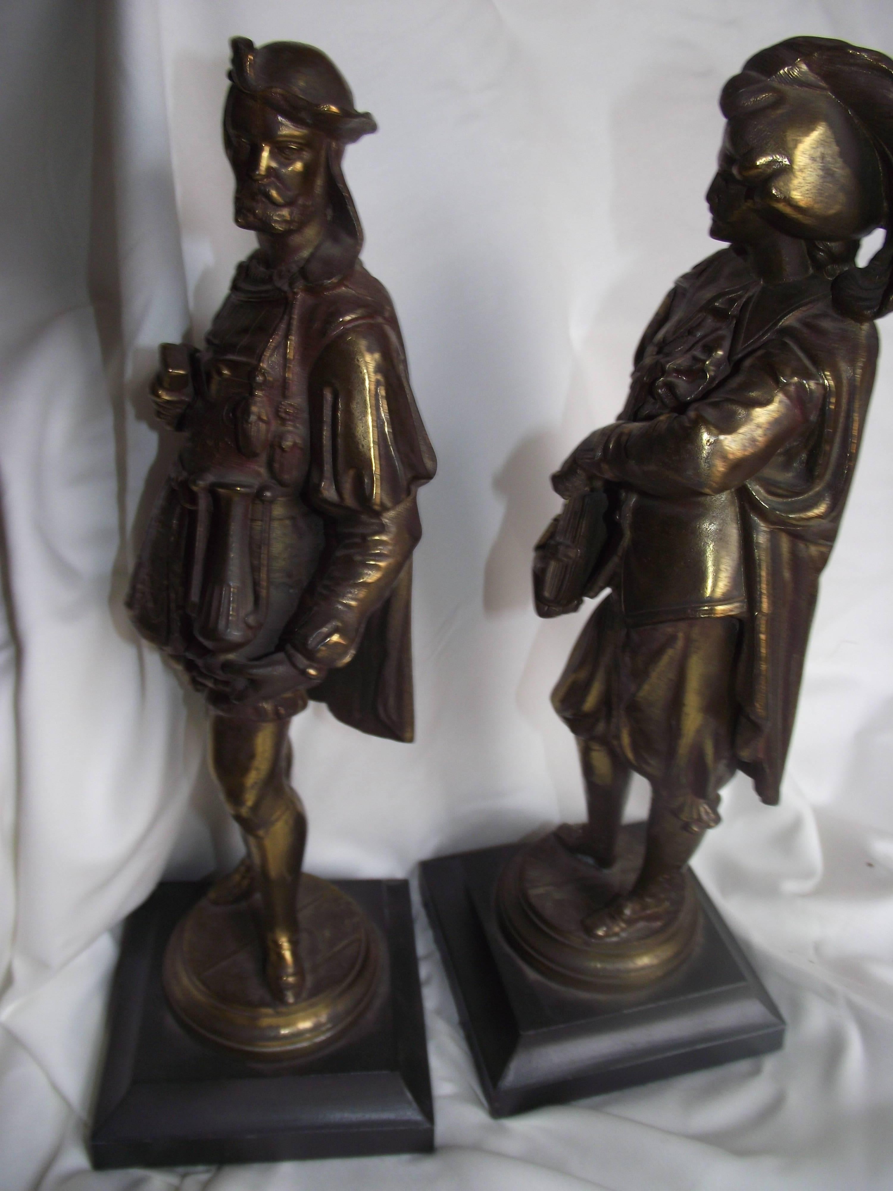 Sculptures of 18th Century Men, Bronze Finish Spectre In Good Condition For Sale In Harrisburg, PA