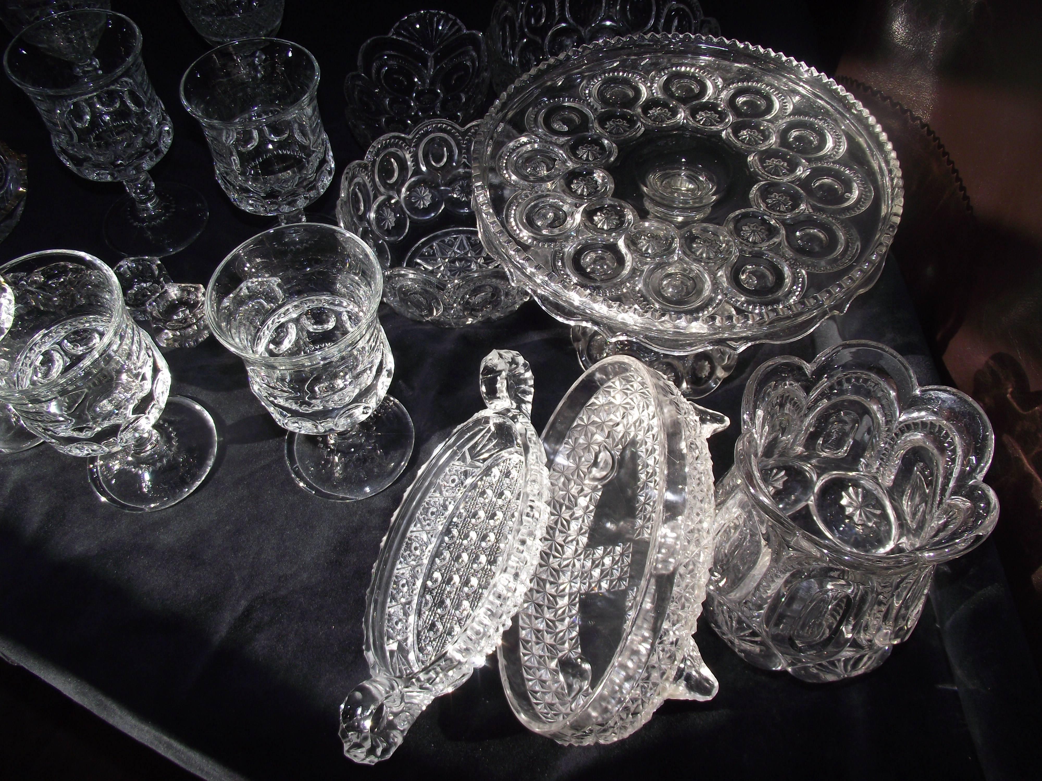 Victorian Group of Pressed Glass Serving Pieces For Sale