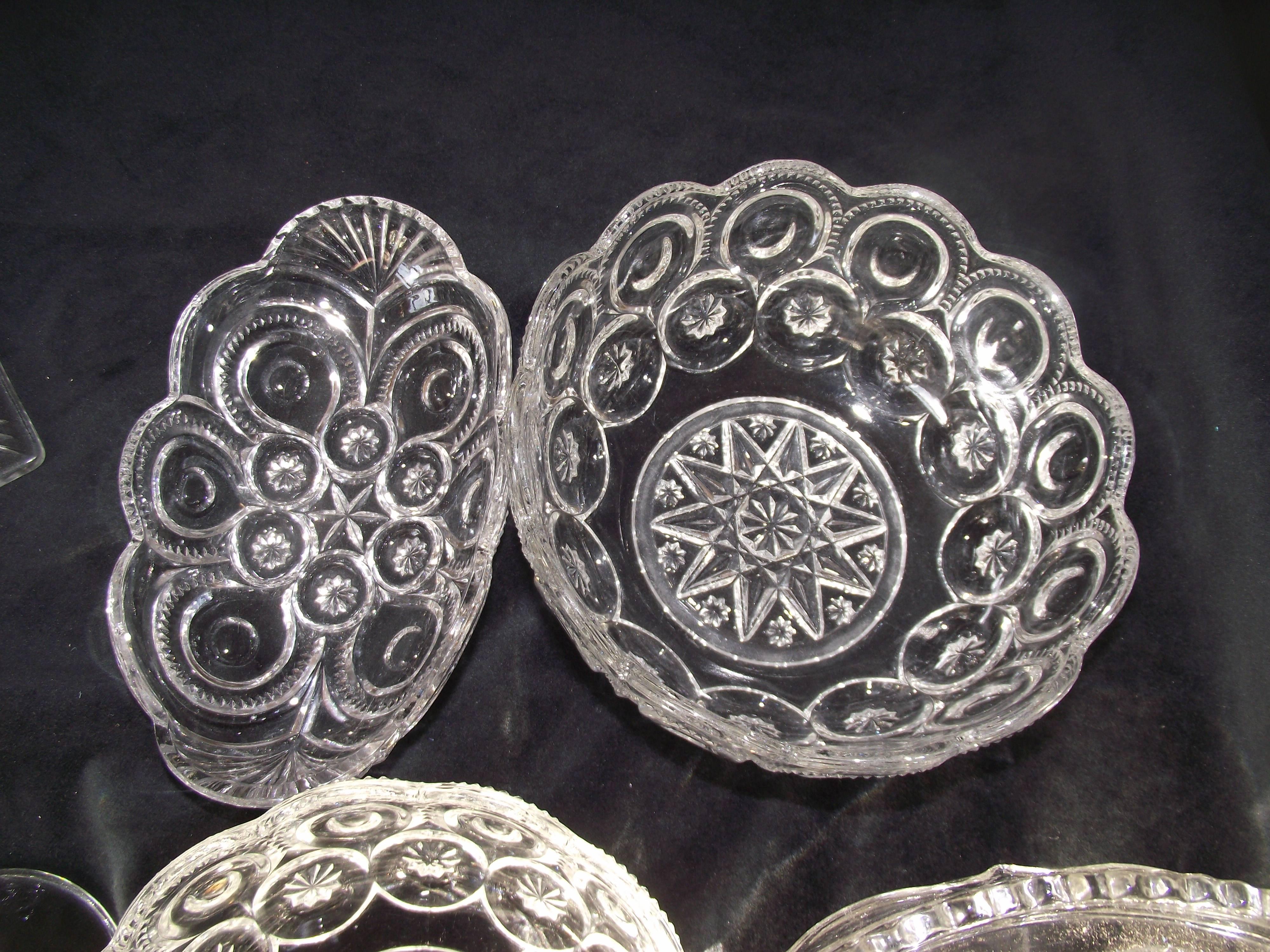 Mid-20th Century Group of Pressed Glass Serving Pieces For Sale