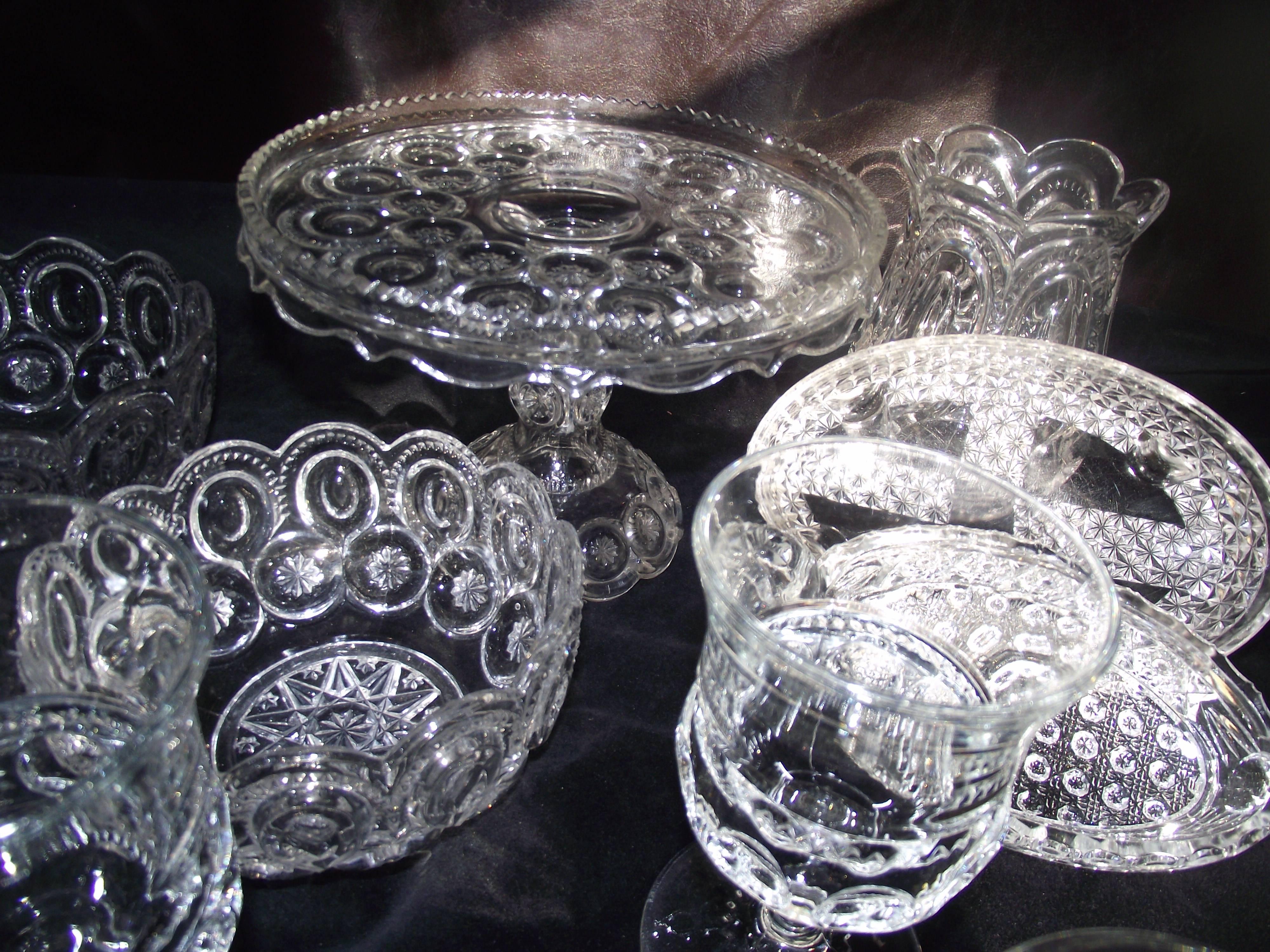 Group of Pressed Glass Serving Pieces For Sale 1