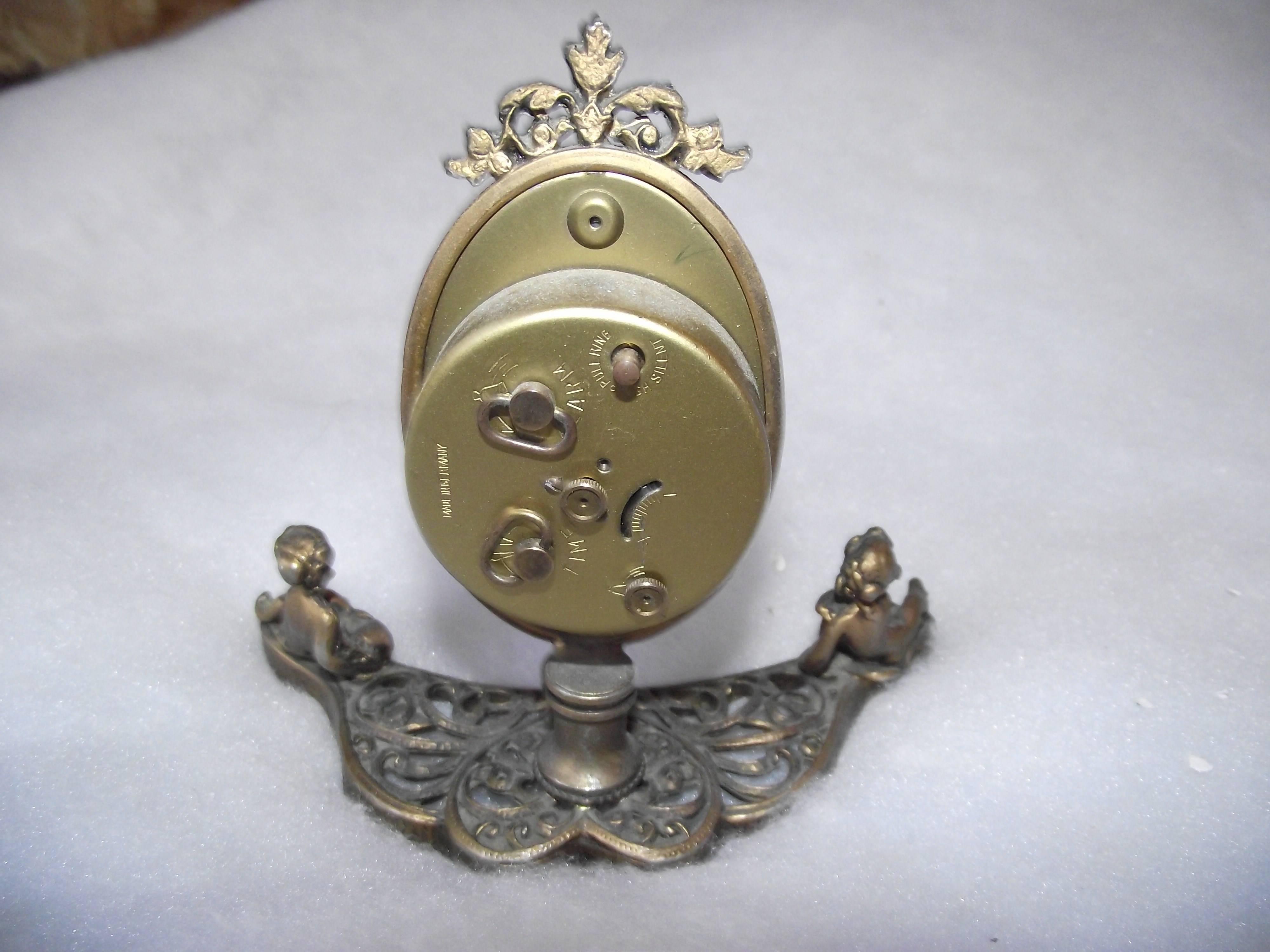 Baroque Antique Vanity Clock, Antique Bed Side Table Clock