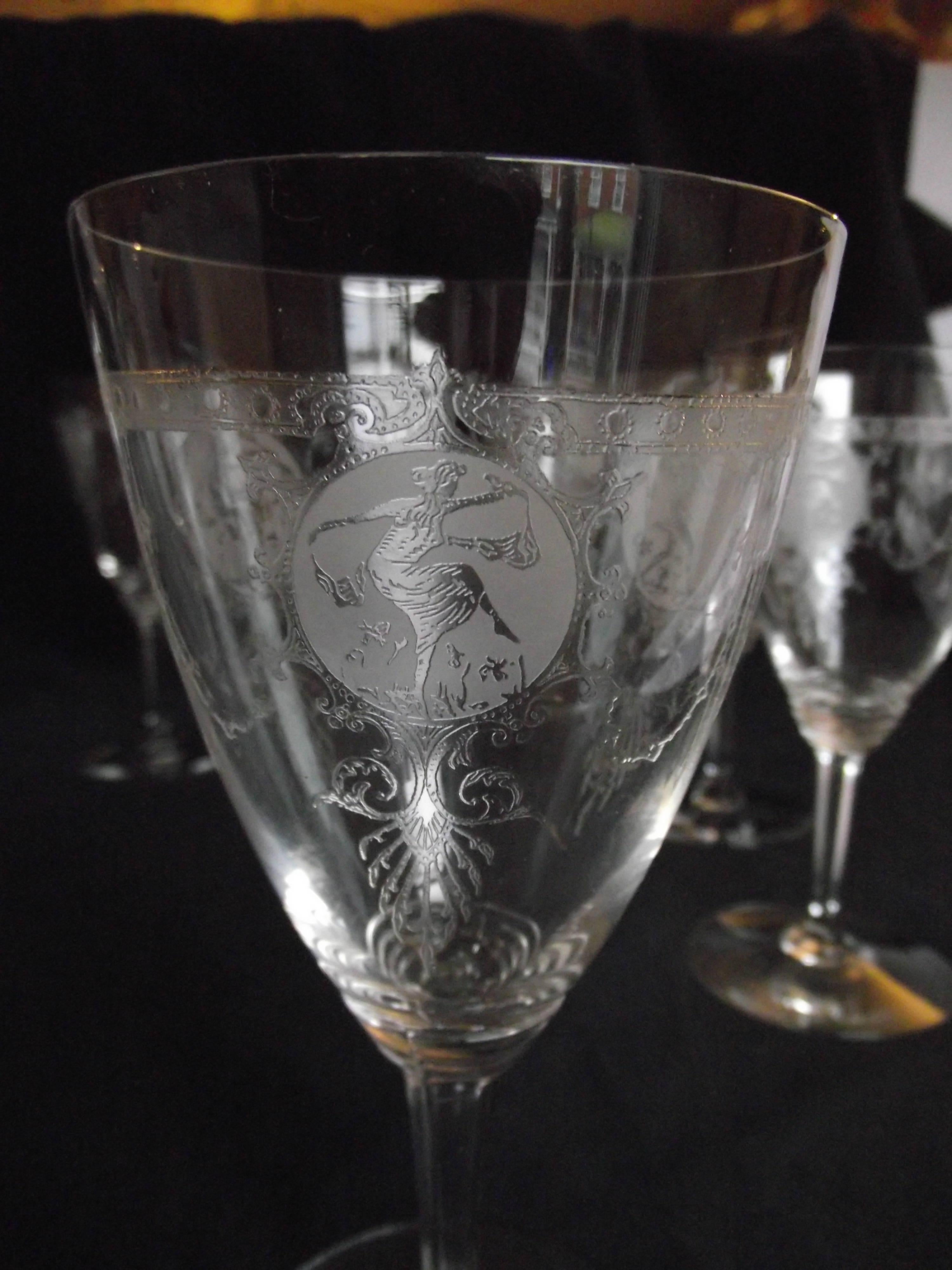 antique etched wine glasses