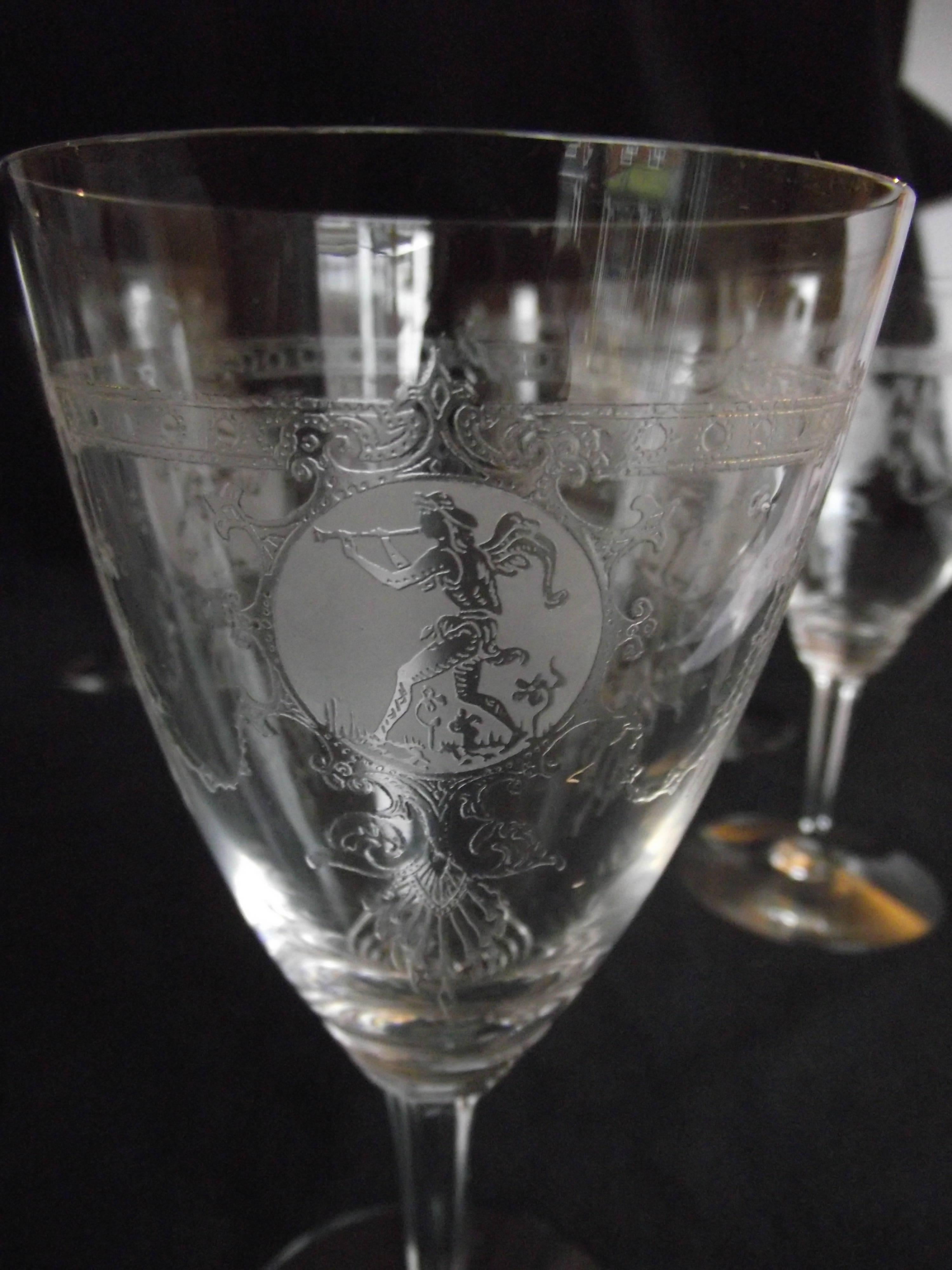 antique etched wine glasses