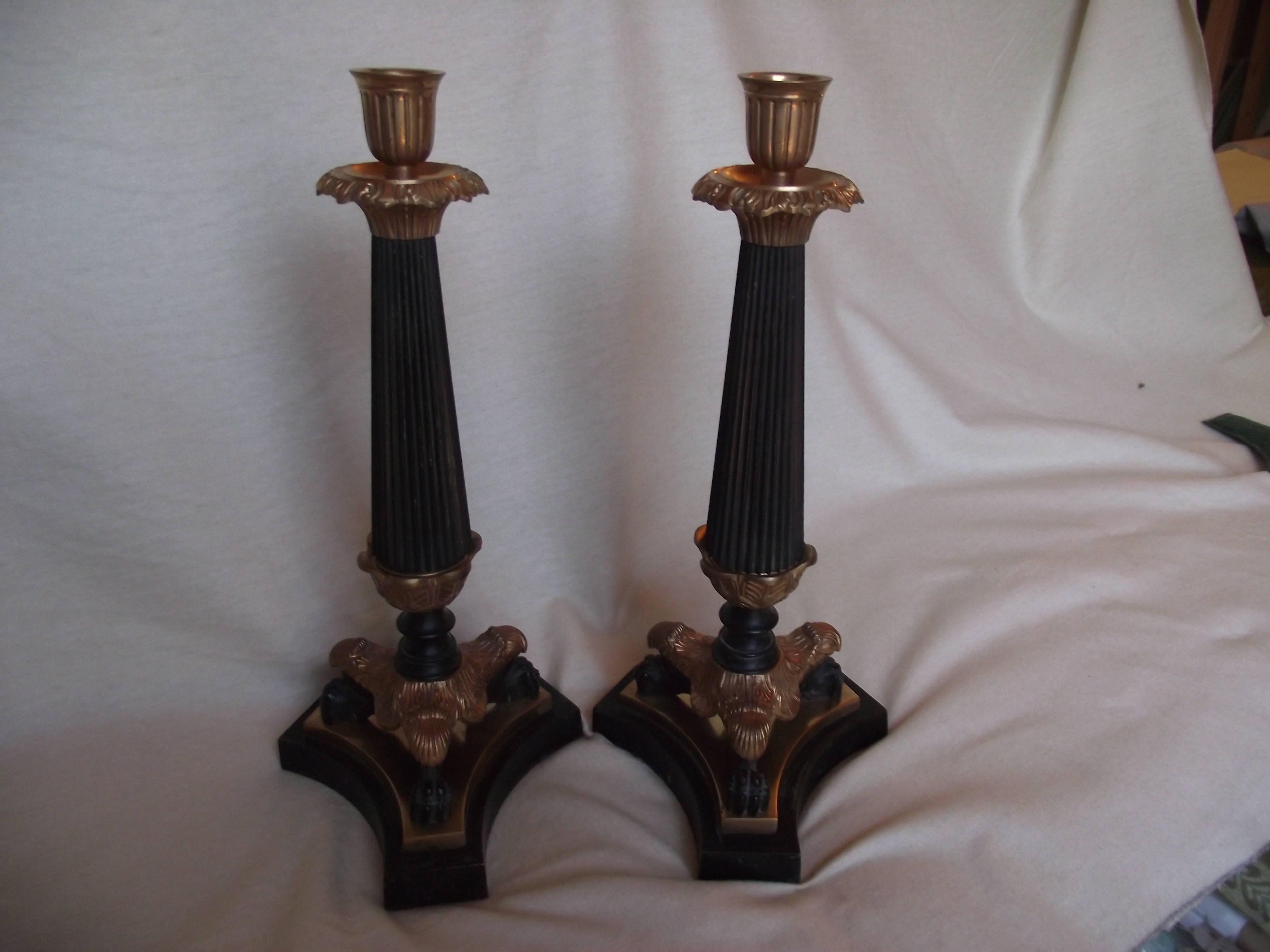 The beautiful neoclassic candlesticks are an apparent departure from Tinos, Denmark’s best known Art Deco styling. They are very heavy and in great condition.