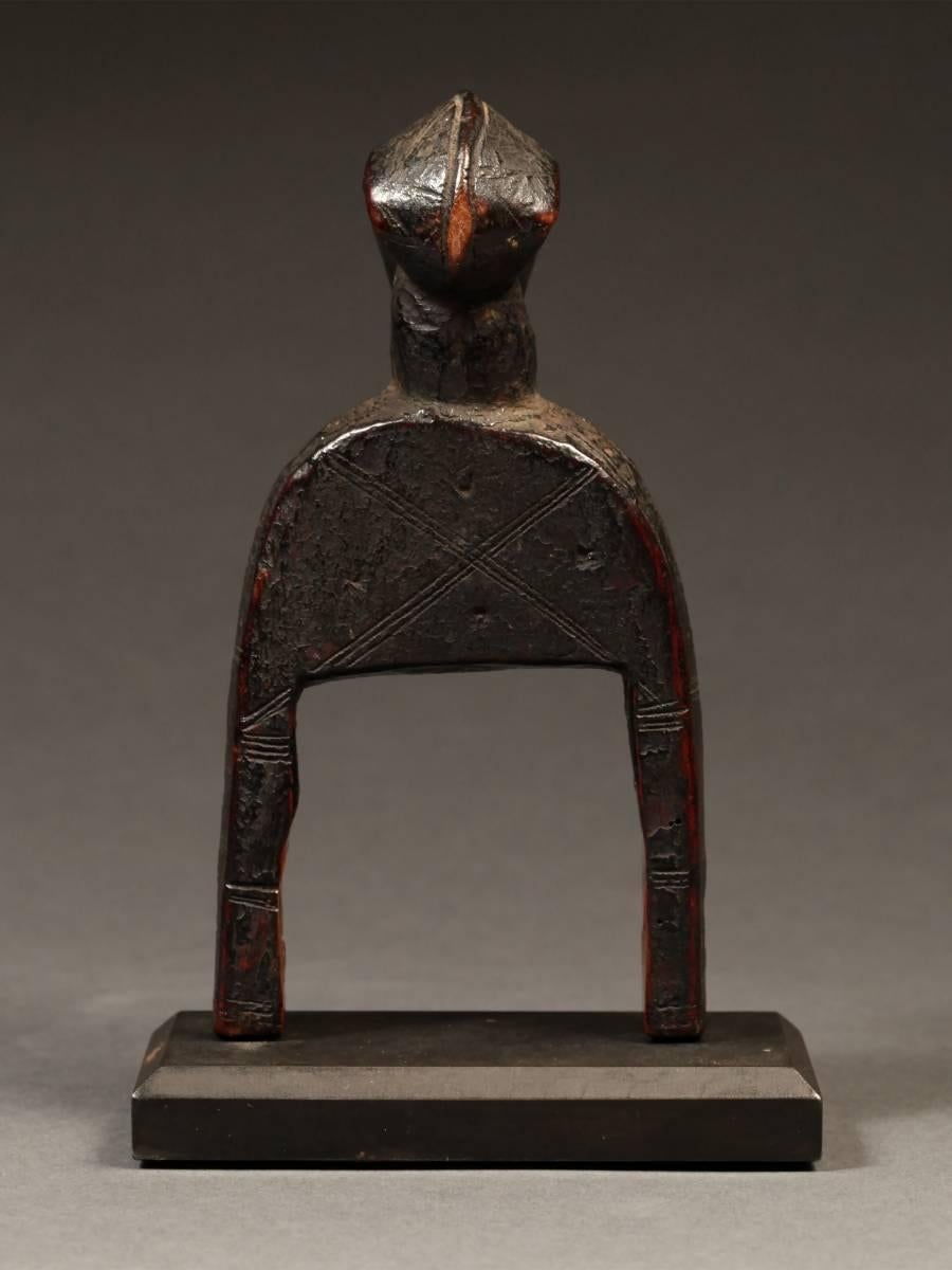 Ivorian 19th-20th Century Senufo Wood Heddle Pulley of a Hornbill Bird, Ivory Coast