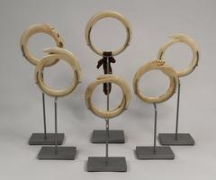 20th Century Tribal Papua New Guinea Shell Ring Currency Group Set of 6