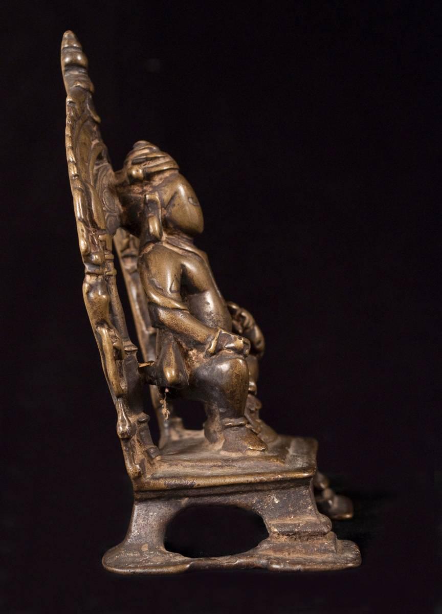 Cast 13th-16th Century Bronze Shrine for Kubera, the God of Riches from India