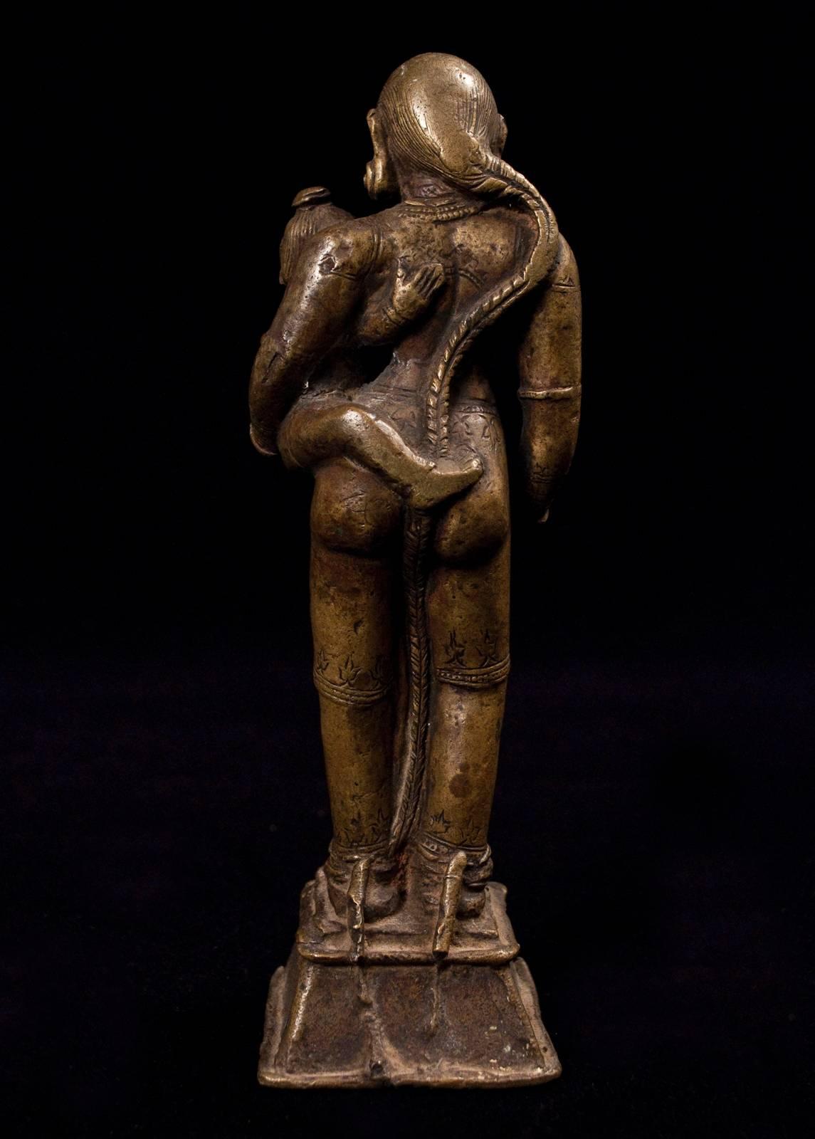 Tribal 17th Century Lost Wax Cast Bronze Parvati with Child, India