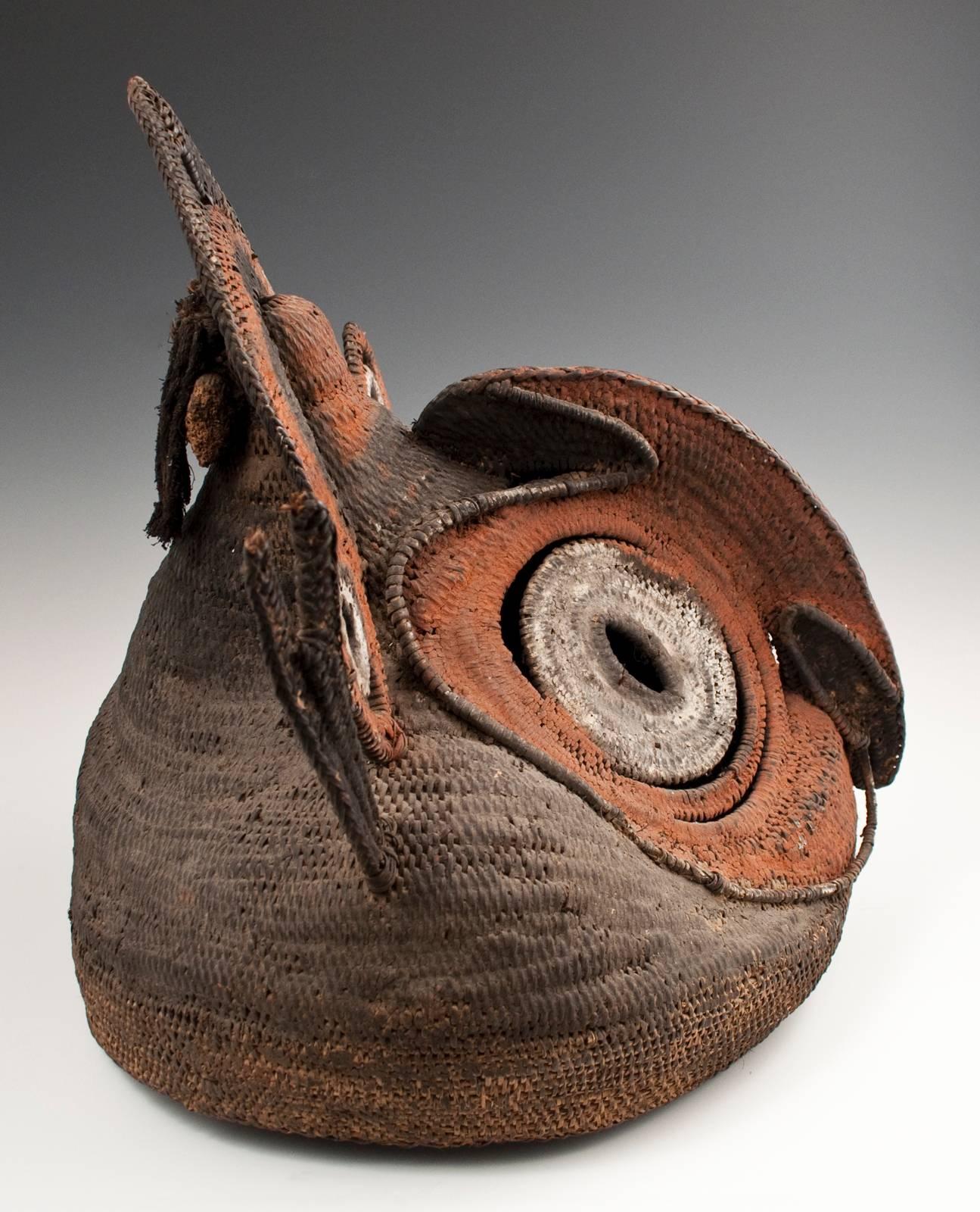 Cane Early to Mid-20th Century Tribal Abelam Bapa Helmet Mask, Papua New Guinea