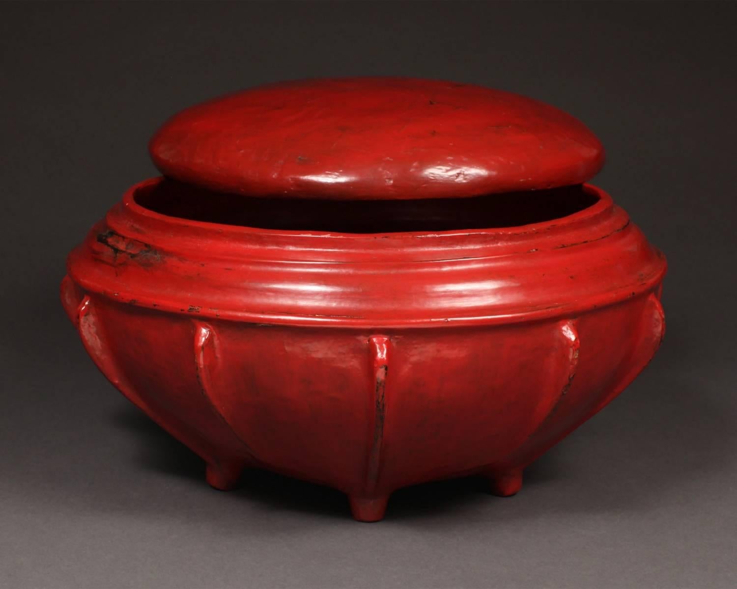 Tribal Late 19th-Early 20th Century Lacquered Offering Vessel, Hsun-ok, Burma