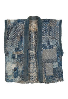 Late 19th Century Indigo-Dyed Cotton Patchwork Farmer’s Vest, Japan