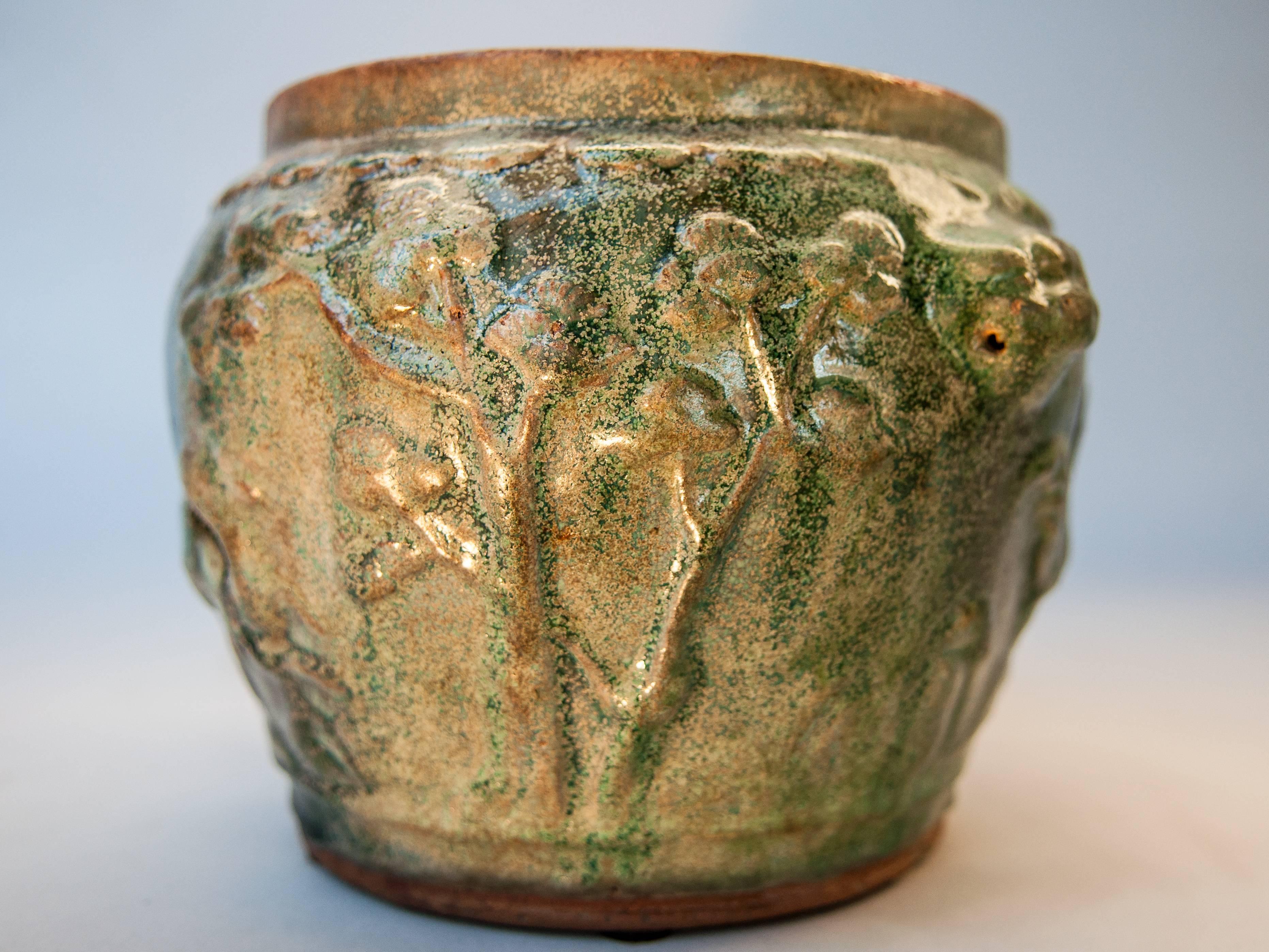 Green Glazed Pot from Southern Thailand Found off Java, Late 19th Century In Good Condition In Point Richmond, CA