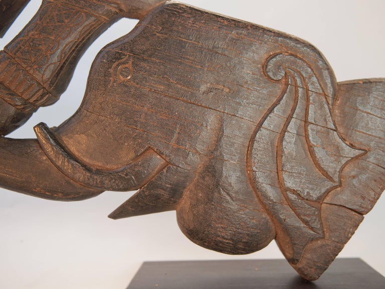 Elephant Carving, Architectural Beam Support, Mid20th Century, Tharu