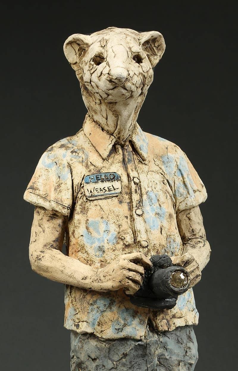 Contemporary solid ceramic standing figure 