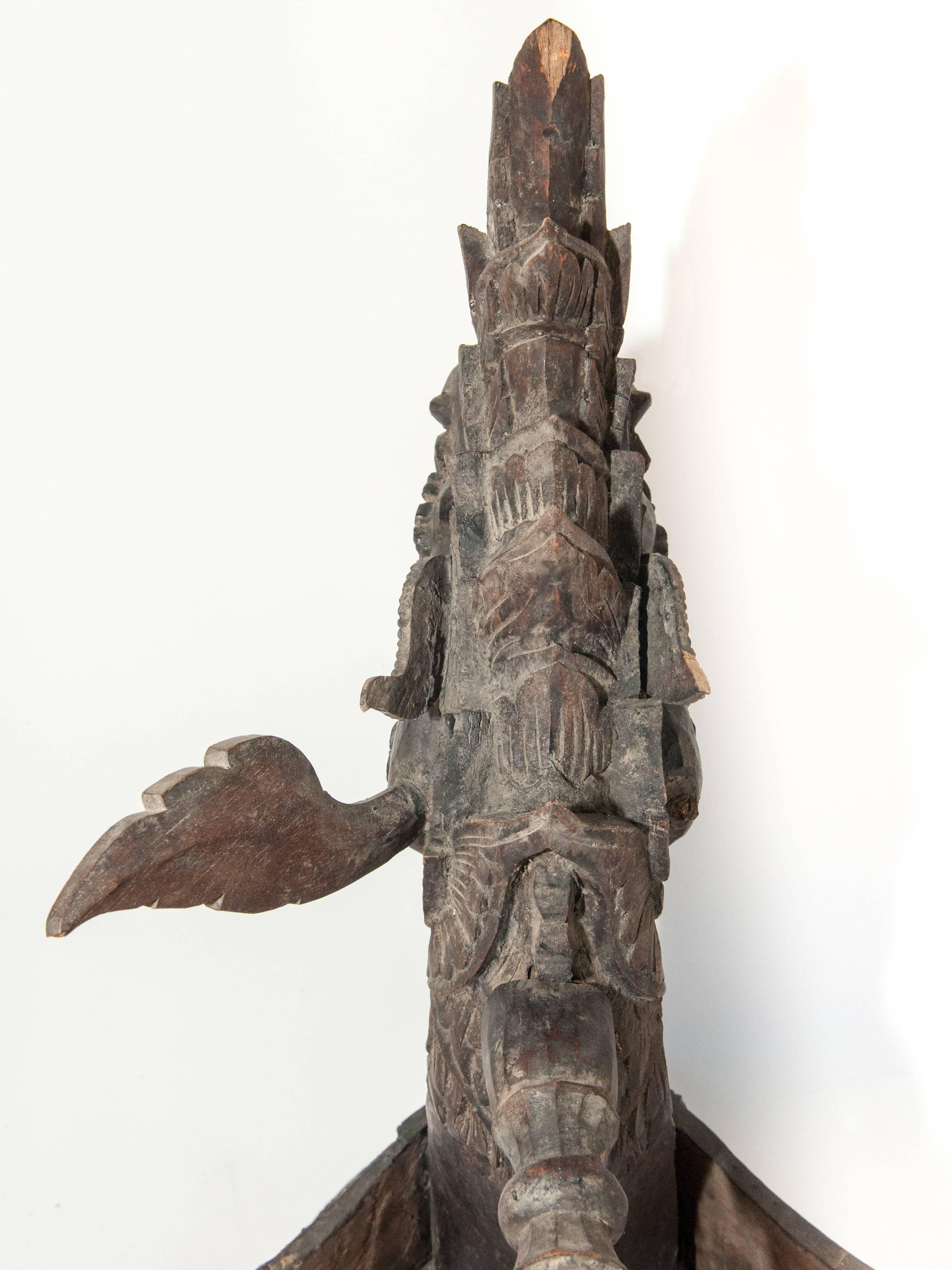 Carved Silk Winding Tool from Laos, Naga Motif, Early-20th Century 2