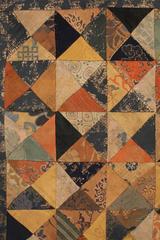 Antikes tibetisches geometrisches Seidendamast-Altar-Tuch