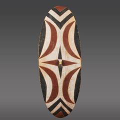 Early 20th Century Painted Tutsi Tribal Dance Shield