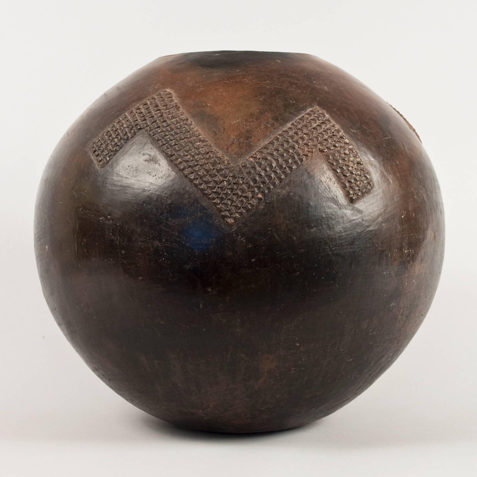 Tribal Mid-20th Century Zulu Ceramic Beer Pot, South Africa