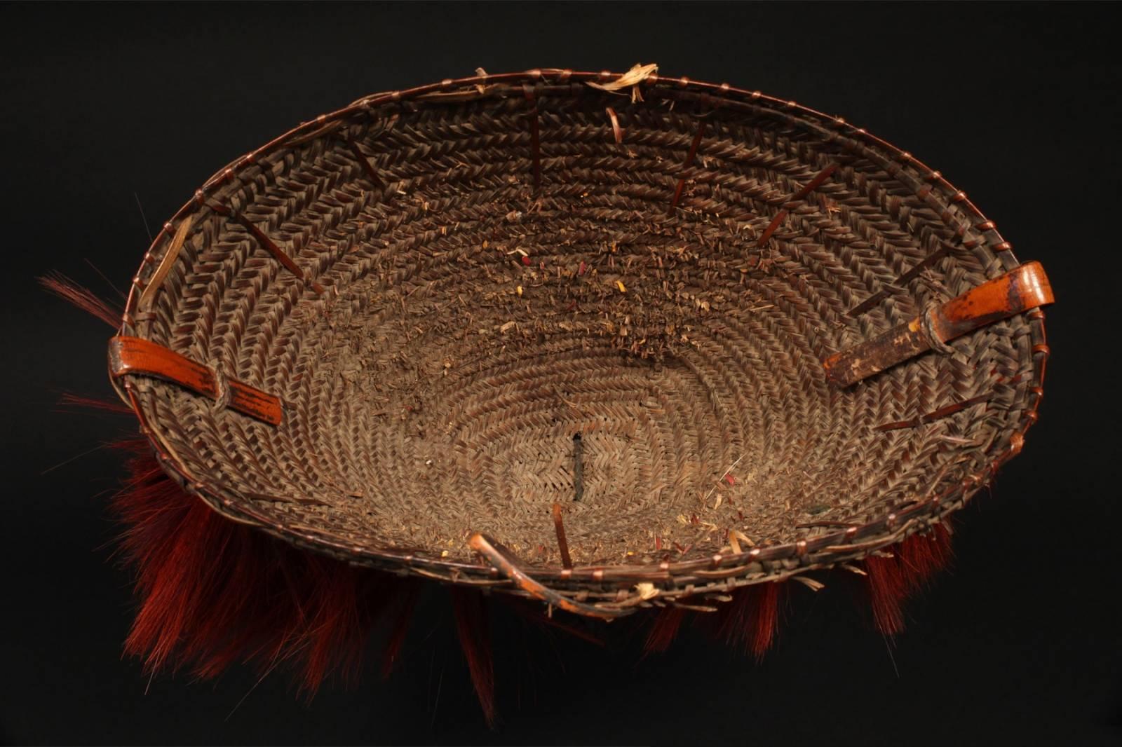 Woven Early 20th Century Tribal Cane Warrior's Hat, Nagaland, Northeast India
