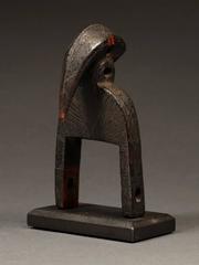 19th-20th Century Senufo Wood Heddle Pulley of a Hornbill Bird, Ivory Coast
