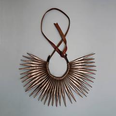 Early 20th Century Iron and Leather Cache-Sex from Cameroon, Africa