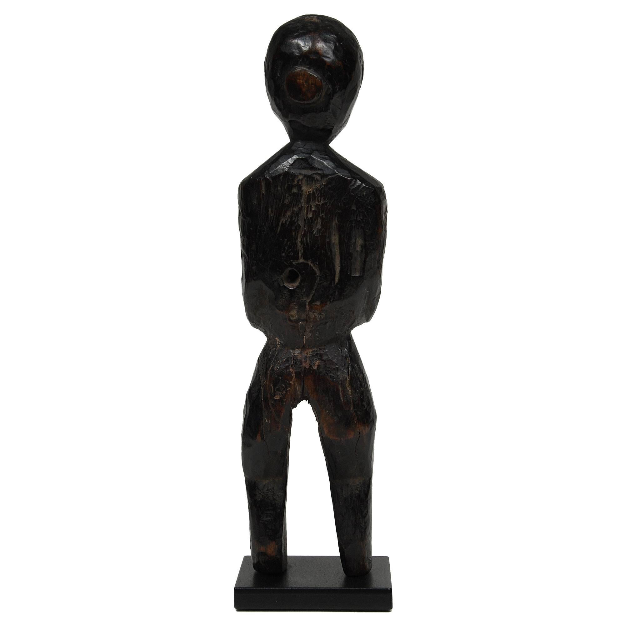 Tribal Early 20th Century Simply Carved Wood Figure from Nepal