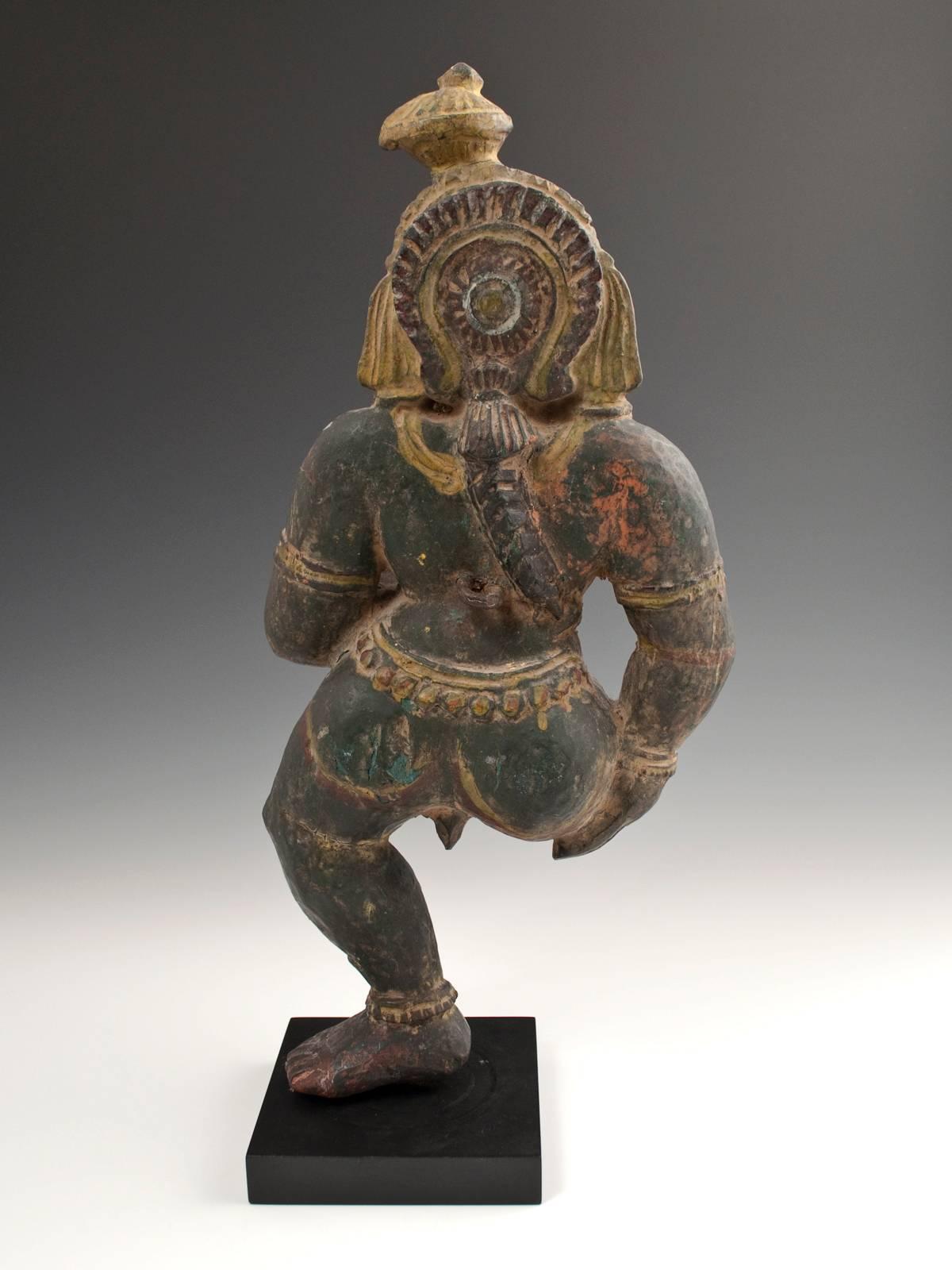 Indian Mid-20th Century Carved Wood Krishna Figure, India
