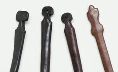 Sammlung von sechs handgeschnitzten persönlichen Holzlöffeln aus den Philippinen