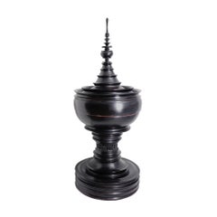 Vintage Thai Burmese-style Black Lacquer Hsun-ok