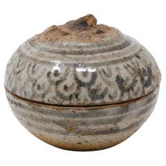 Antique Thai Sawankhalok Ceramic Covered Box