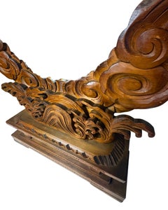 Shinto Shrine Mirror, Wood Base With Round Metal Mirror, Mid-20th Century