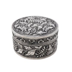 Antique Sino-Thai Repoussé Silver Betel Box