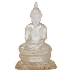 Thai Rock Crystal Carving of a Seated Buddha Figure