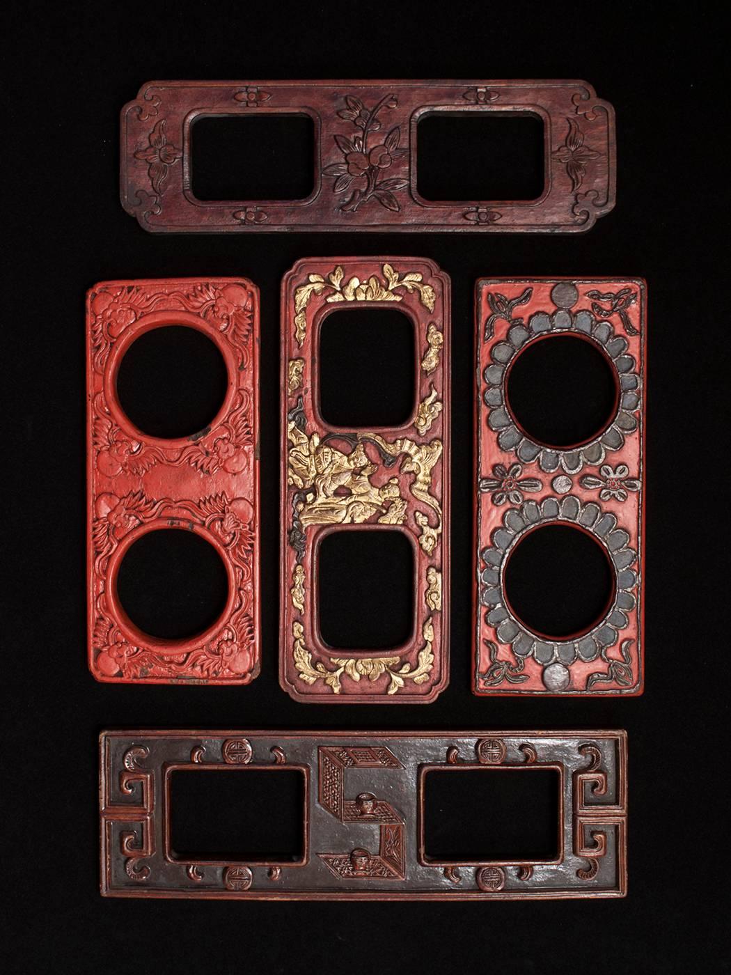 Offered by Zena Kruzick
Early 20th century opera handcuffs, China

These curious objects were used in Chinese operas as stage handcuffs, presumably during a scene where someone is arrested for a crime. From correspondence with Tess Johnston: