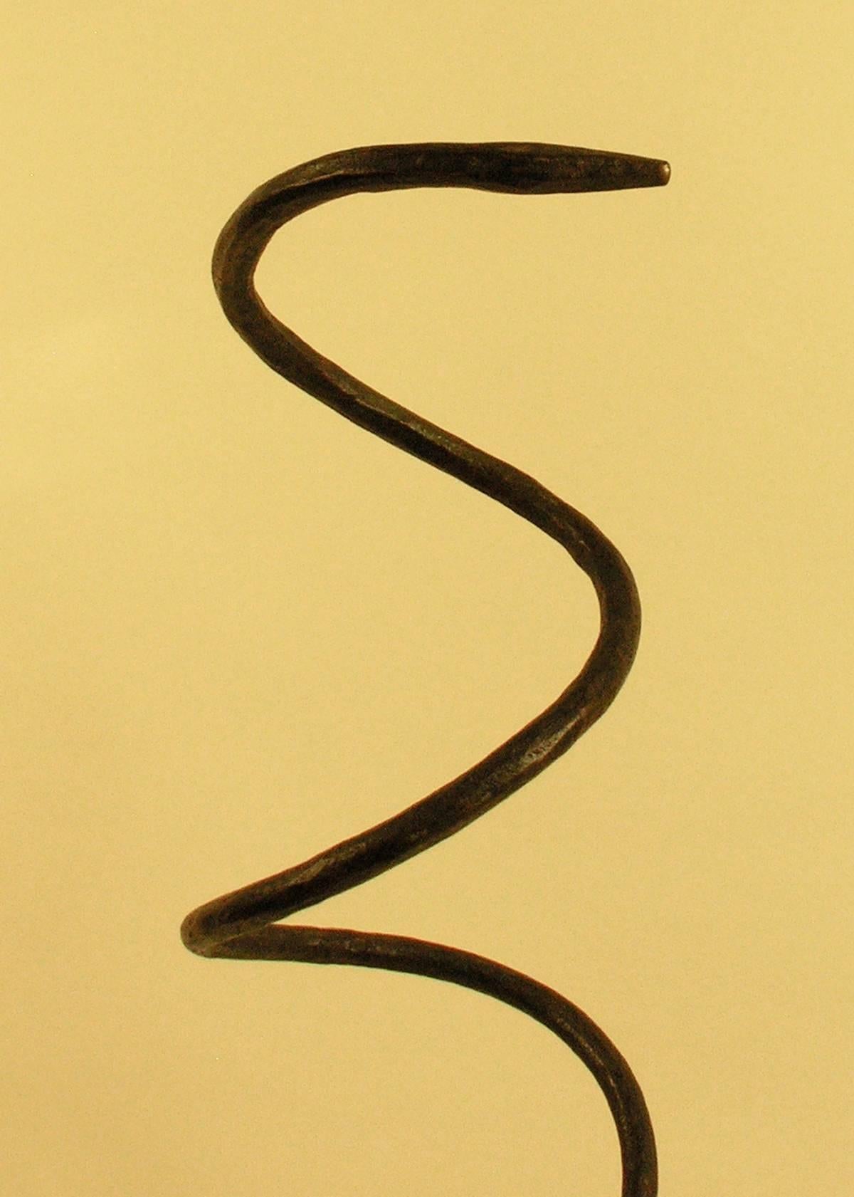 Congolese 19th or Early 20th Century Tribal Copper Snake Currency Sculpture Zaire Africa For Sale