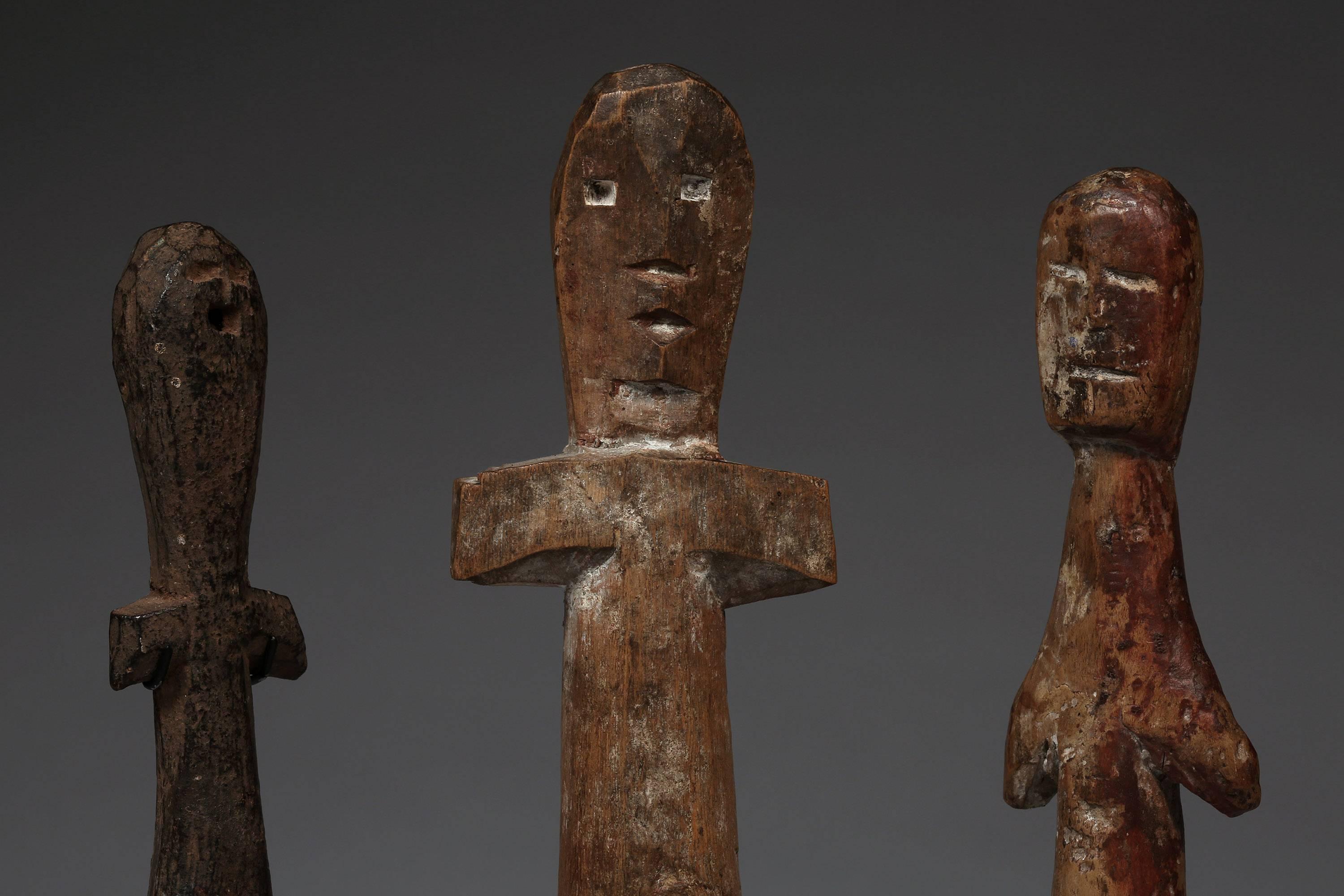 20th Century Collection of Doll like Ancestor Figures Adan Culture Ghana Africa 1