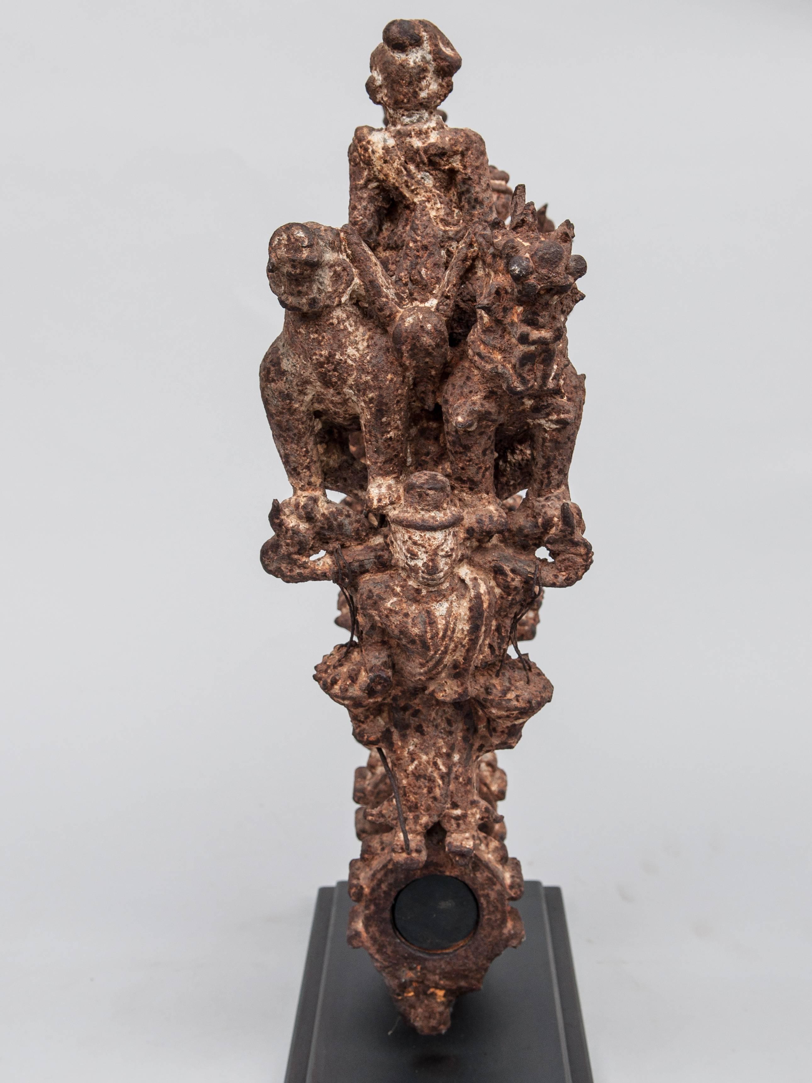 Cast Iron Temple Bell Holding Bracket from Burma, Late 19th-Early 20th Century 1