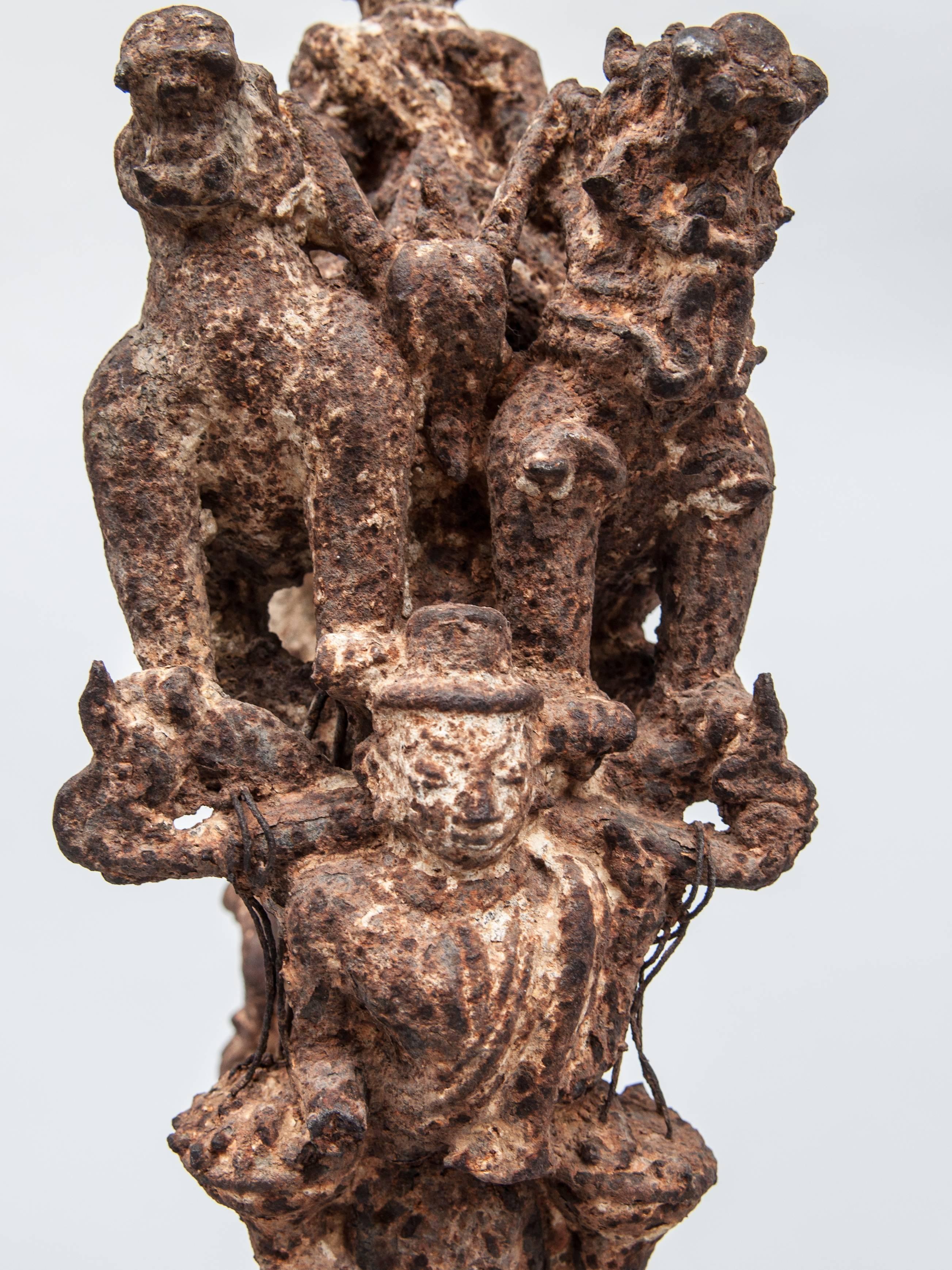 Cast Iron Temple Bell Holding Bracket from Burma, Late 19th-Early 20th Century 2