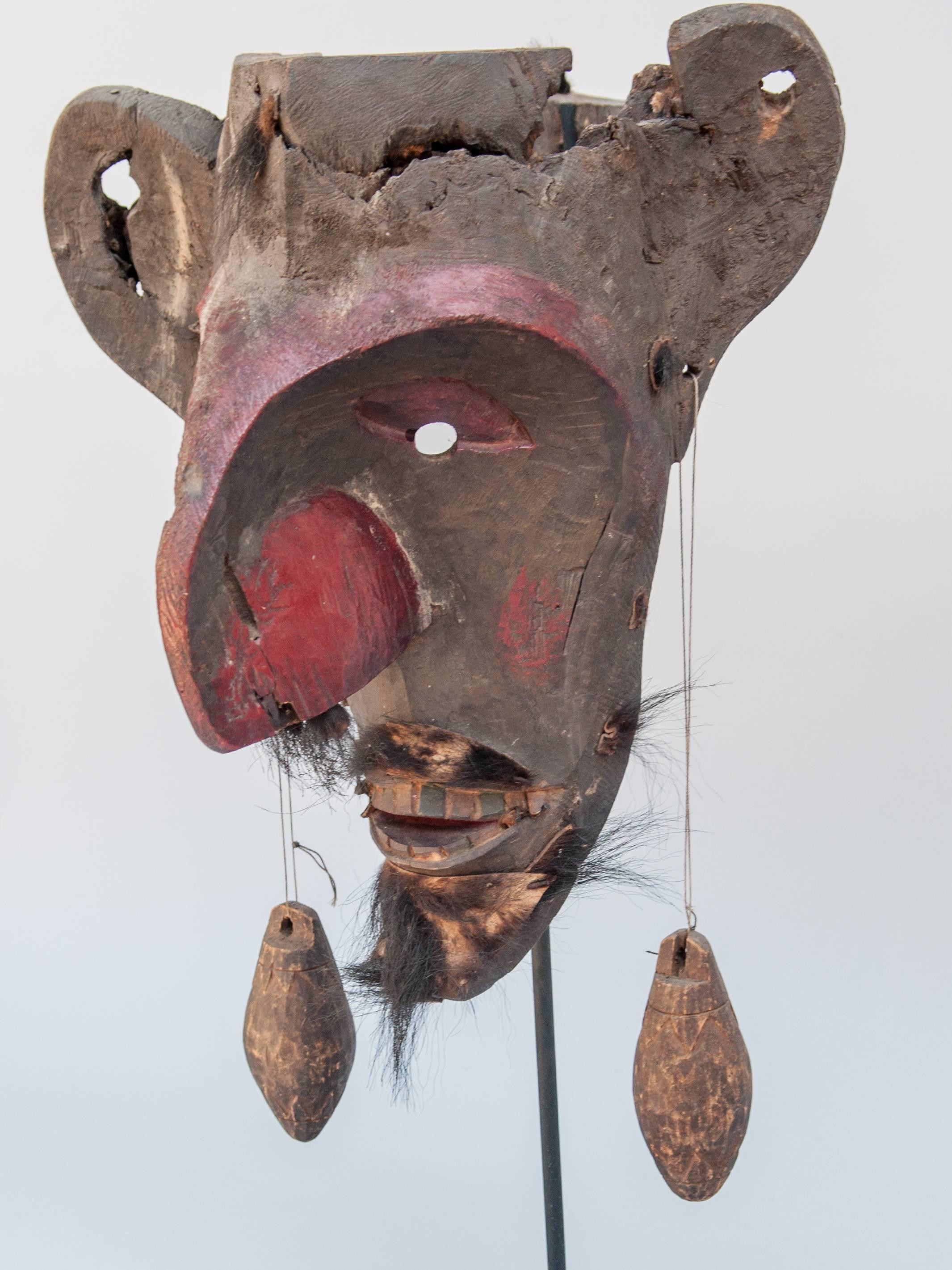 Hand-Carved Dayak Mask from West Borneo, Early 20th Century