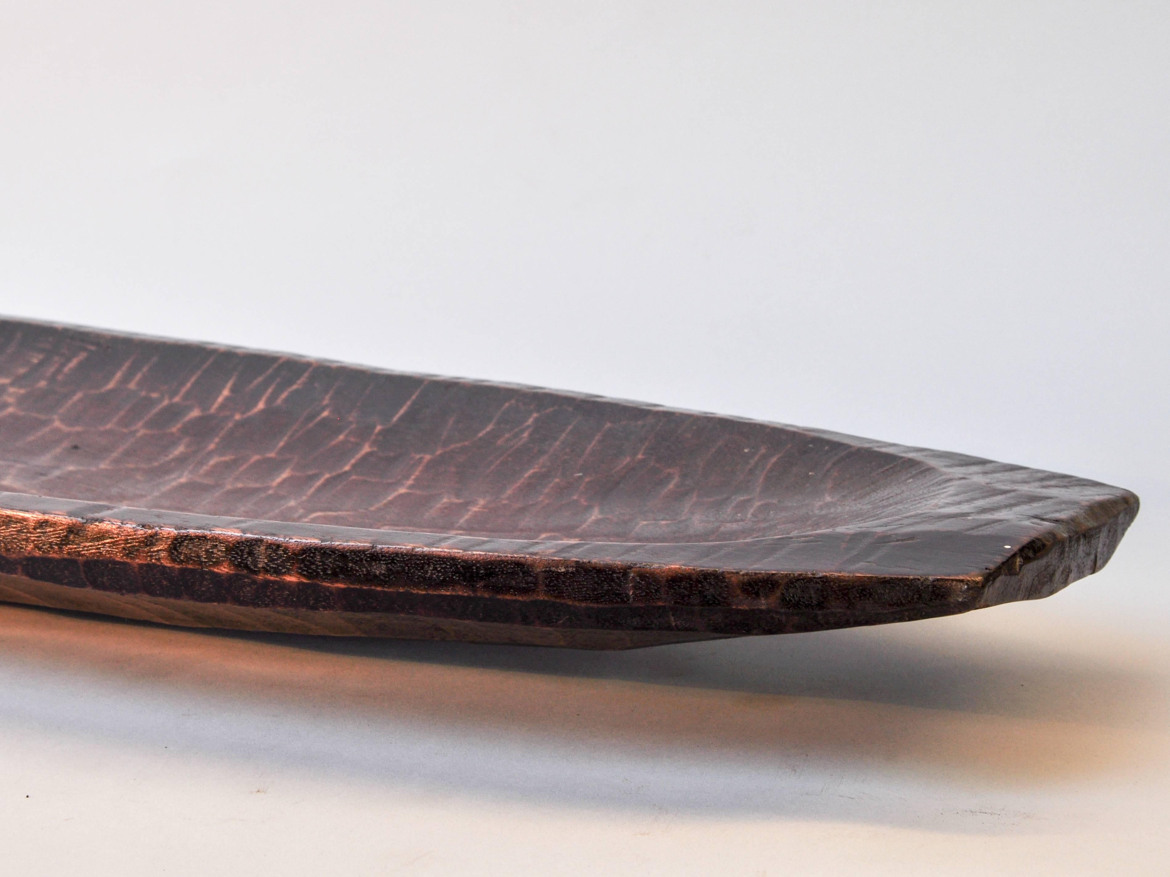 Indonesian Tribal Hand Hewn Wooden Tray from the Mentawai Islands, Mid-Late 20th Century.
