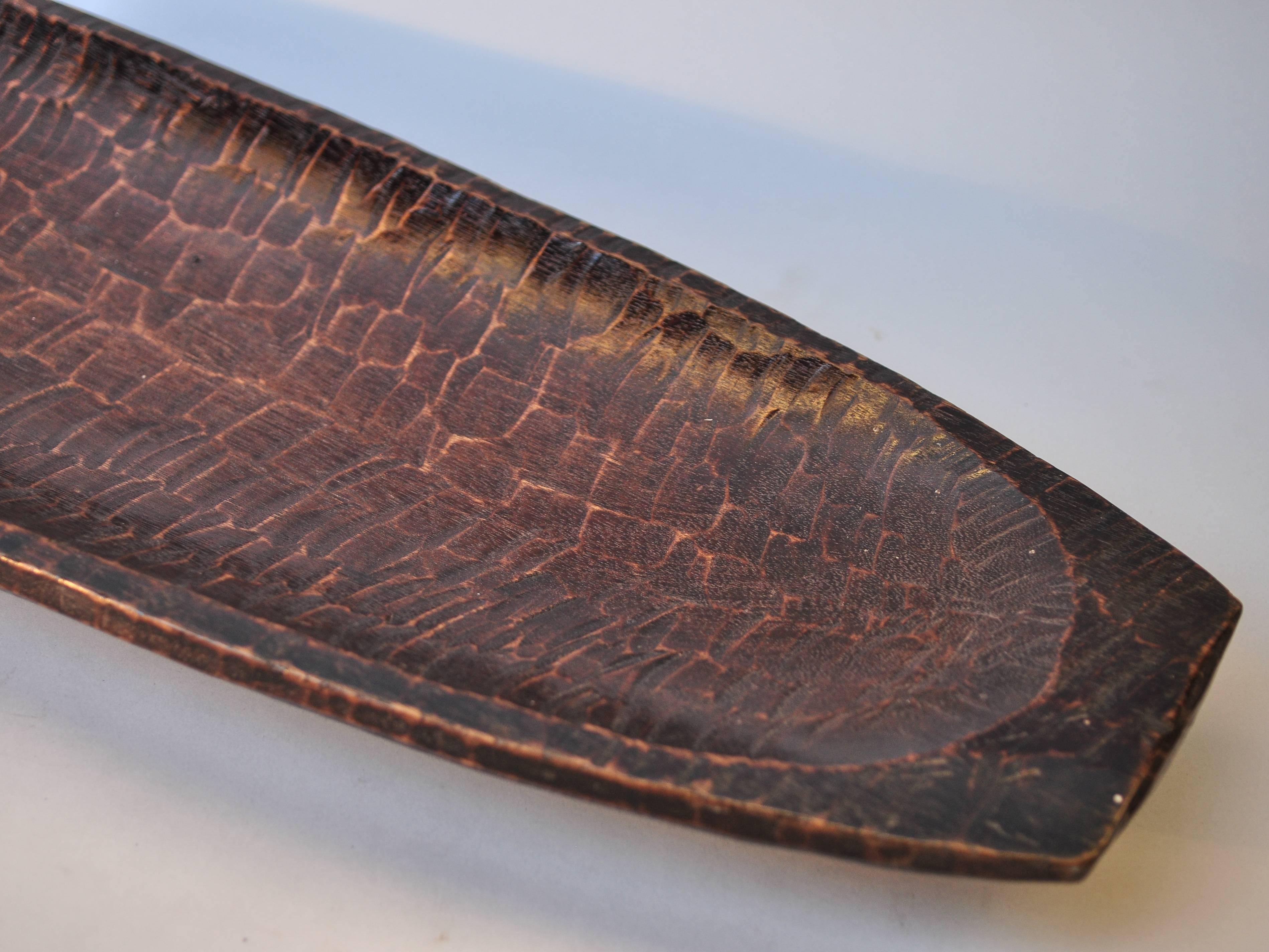 Tribal Hand Hewn Wooden Tray from the Mentawai Islands, Mid-Late 20th Century. 1
