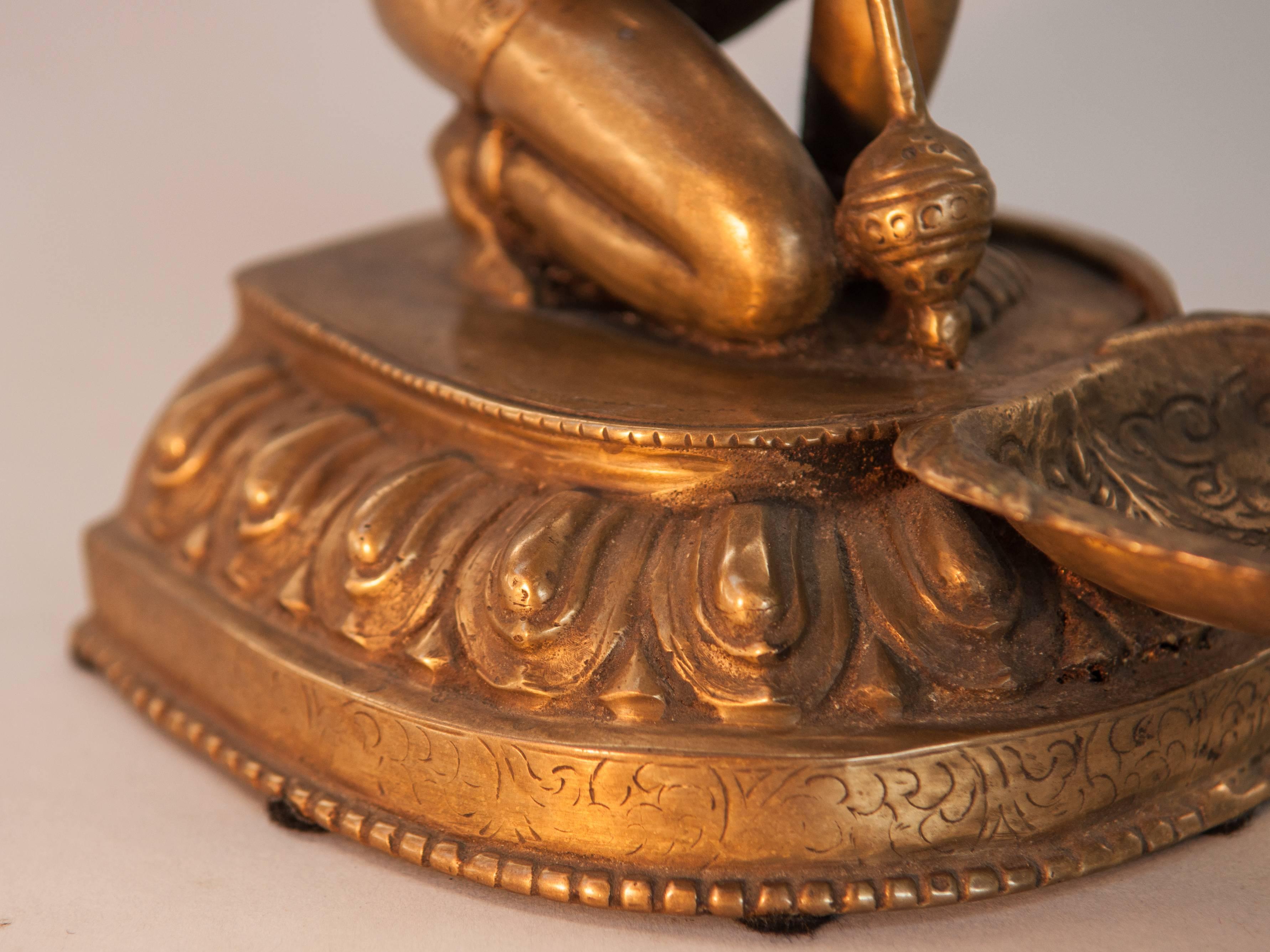 Pair of Bronze Hanuman Oil Lamps, Mid-20th Century, Nepal 2