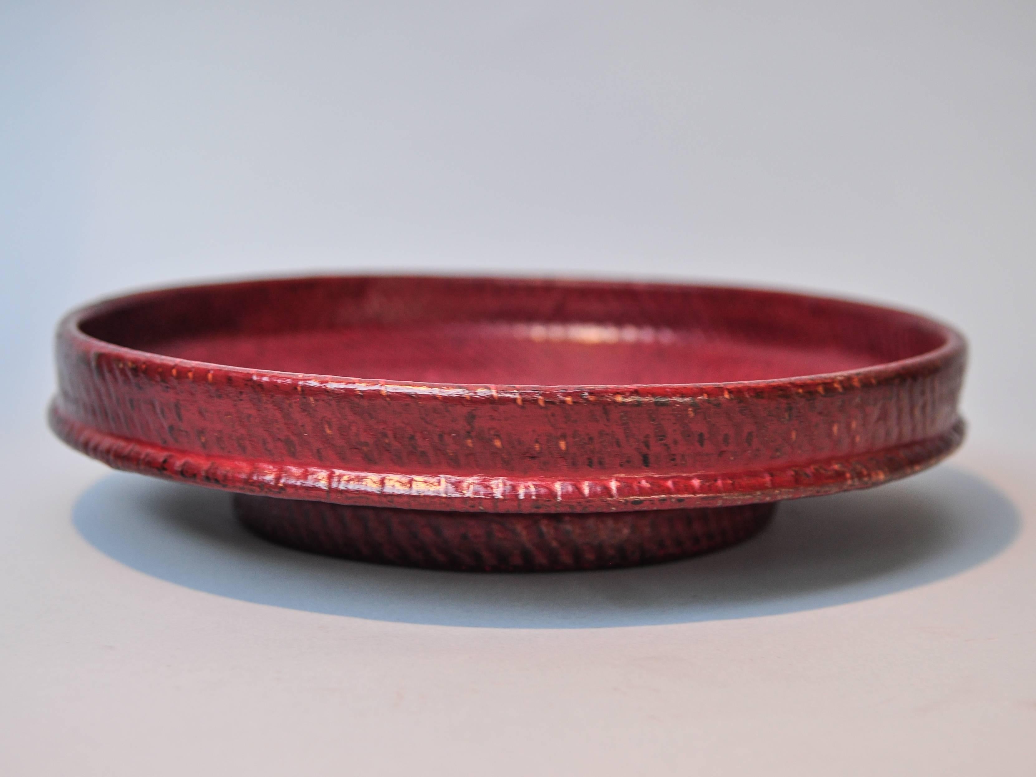 Tiered Red Lacquer Offering Vessel, Hsun Gwet, Burma, Mid-20th Century, Rattan 4