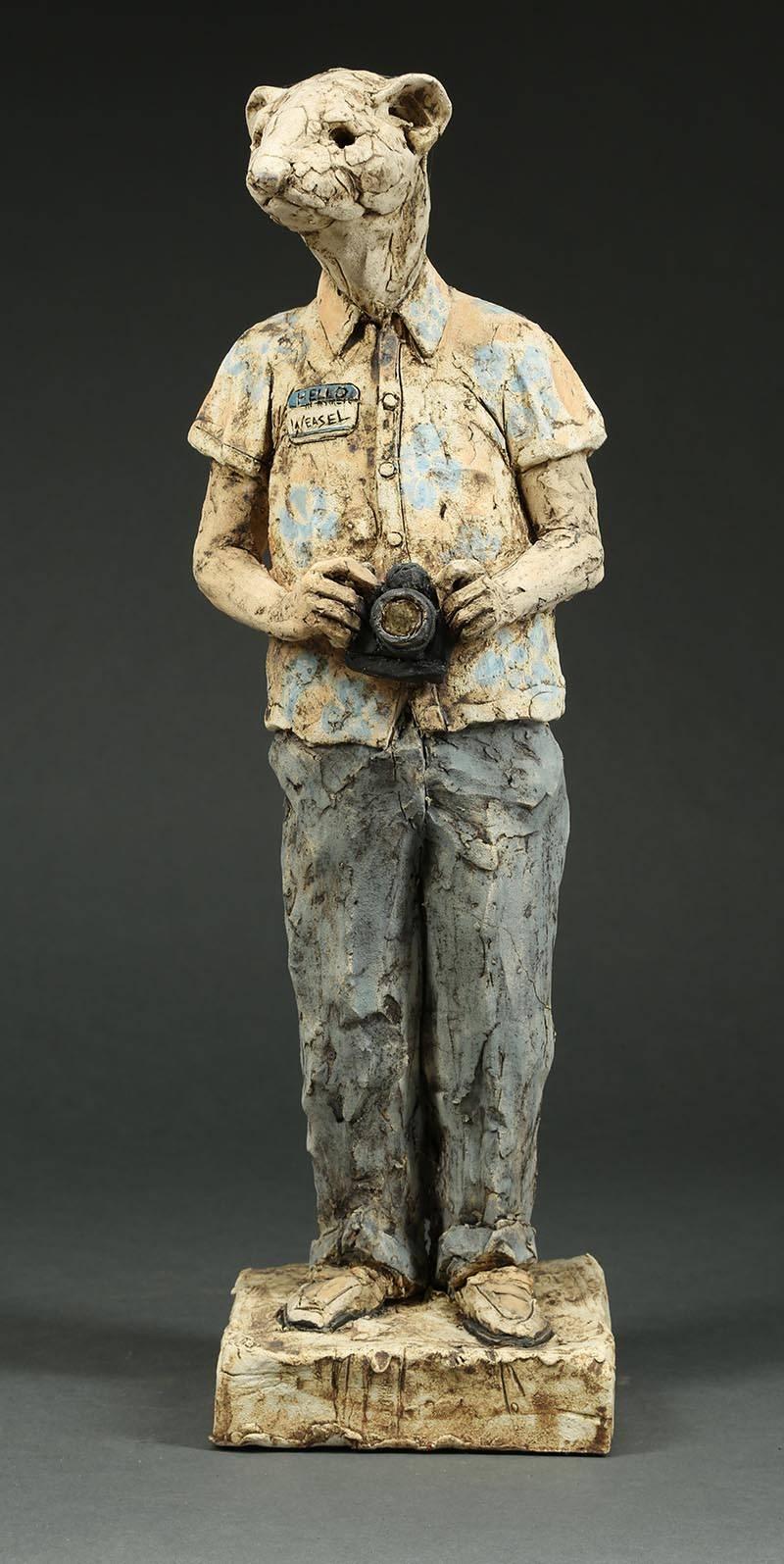 Expressionist Contemporary Solid Ceramic Standing Figure 
