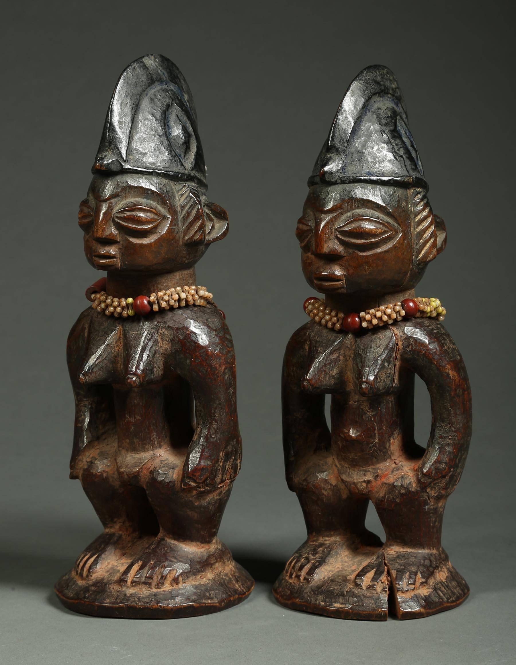 Nigerian Pair of African Yoruba Ibeji 