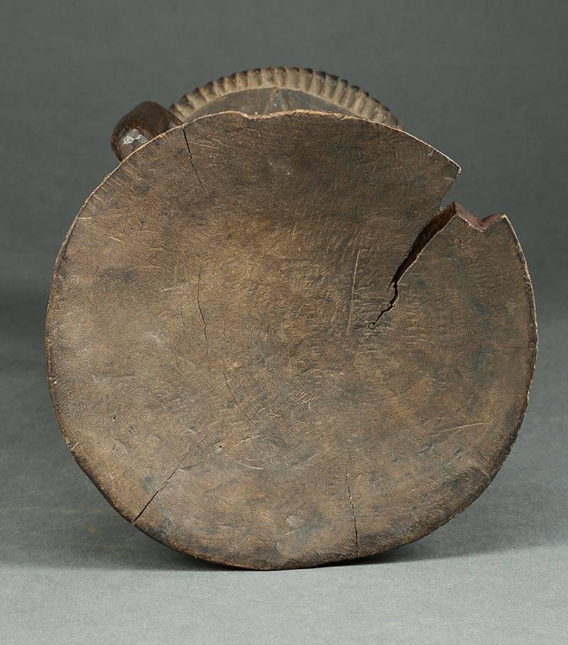 Baga Wood Offering Bowl, Tribal Altar Piece with Head and Snake, Africa, Guinea 3